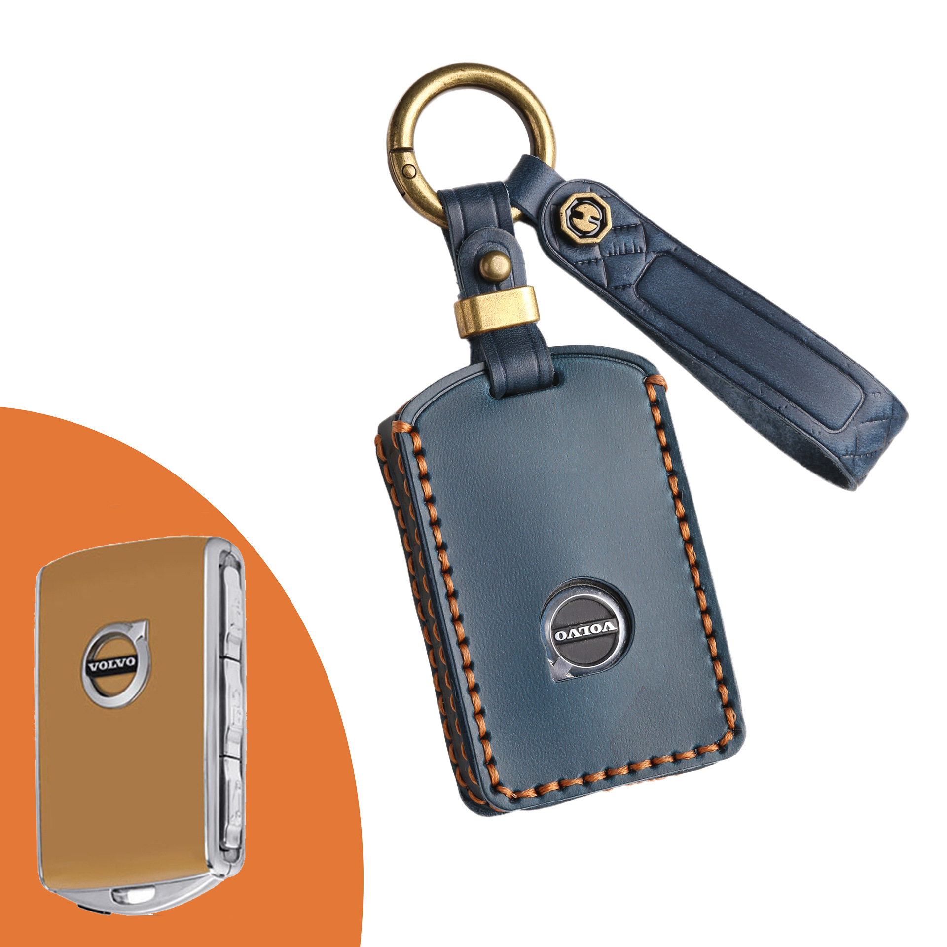Key Fob Cover For Volvo,Crazy Horse Leather