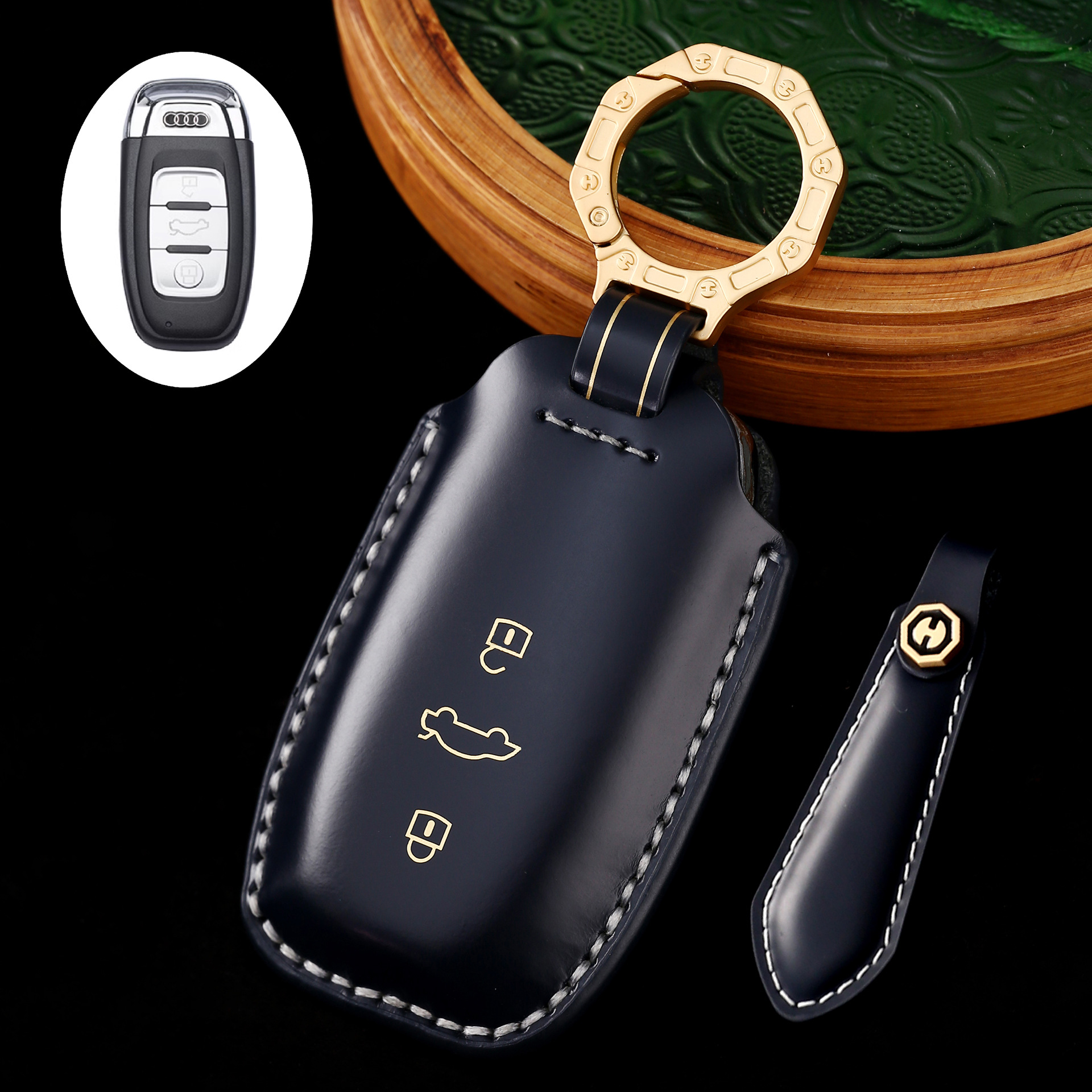 Key Fob Cover For Audi,Cordovan Leather