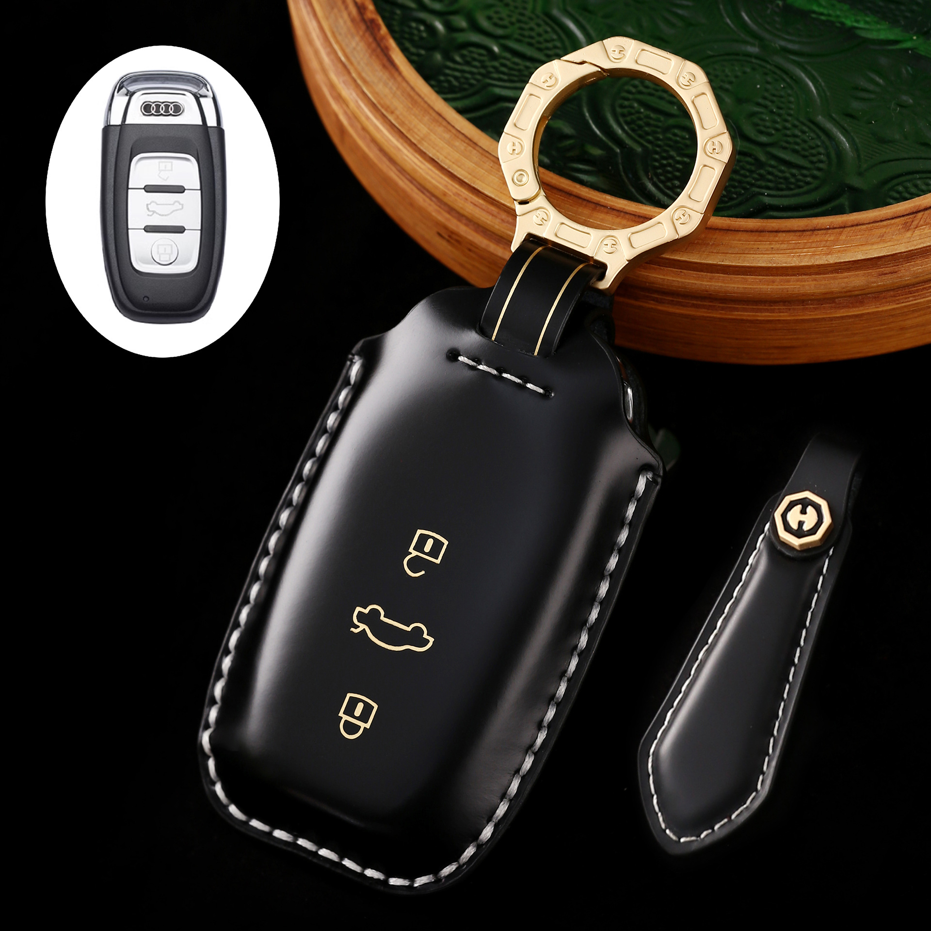 Key Fob Cover For Audi,Cordovan Leather