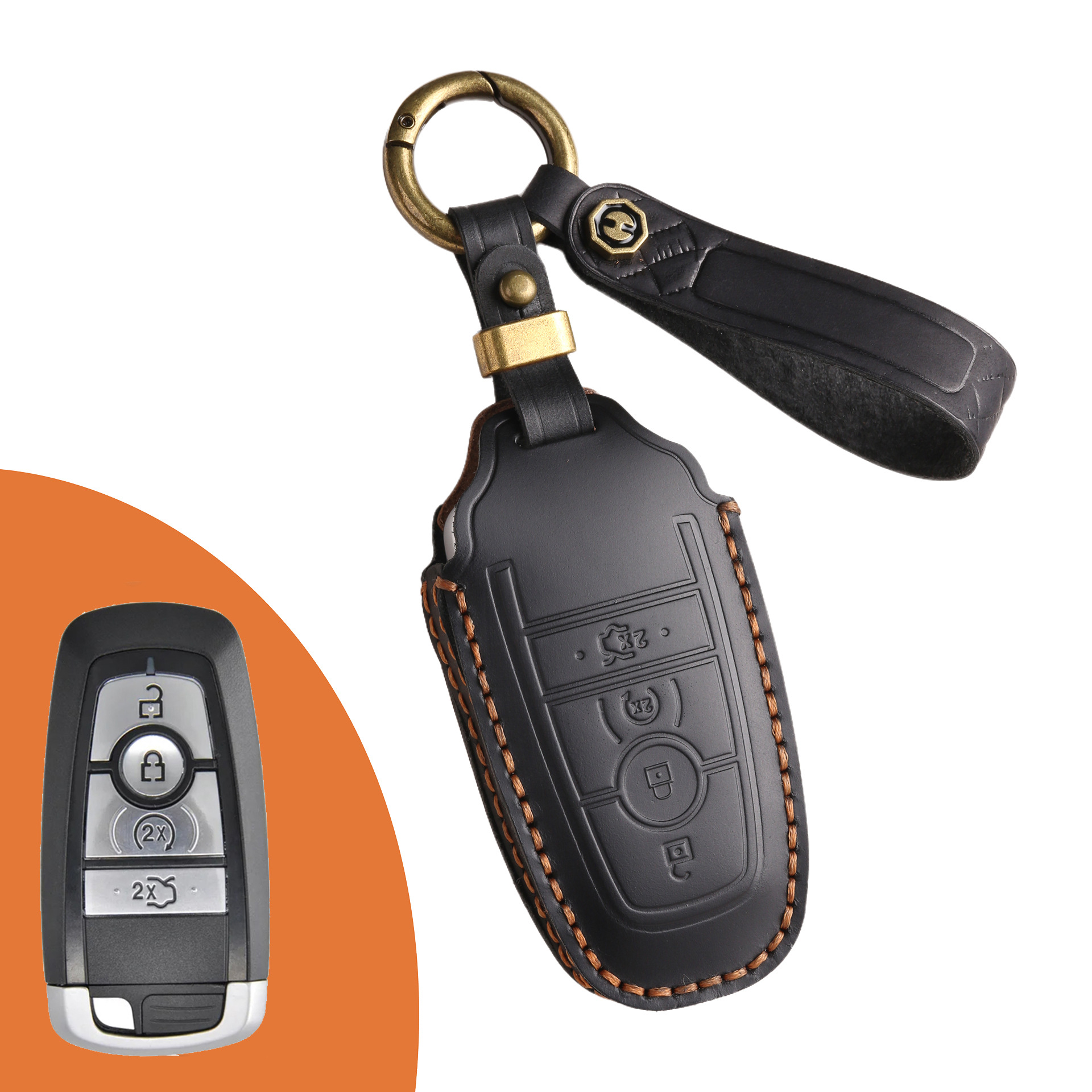 Key Fob Cover For Ford,Crazy Horse Leather