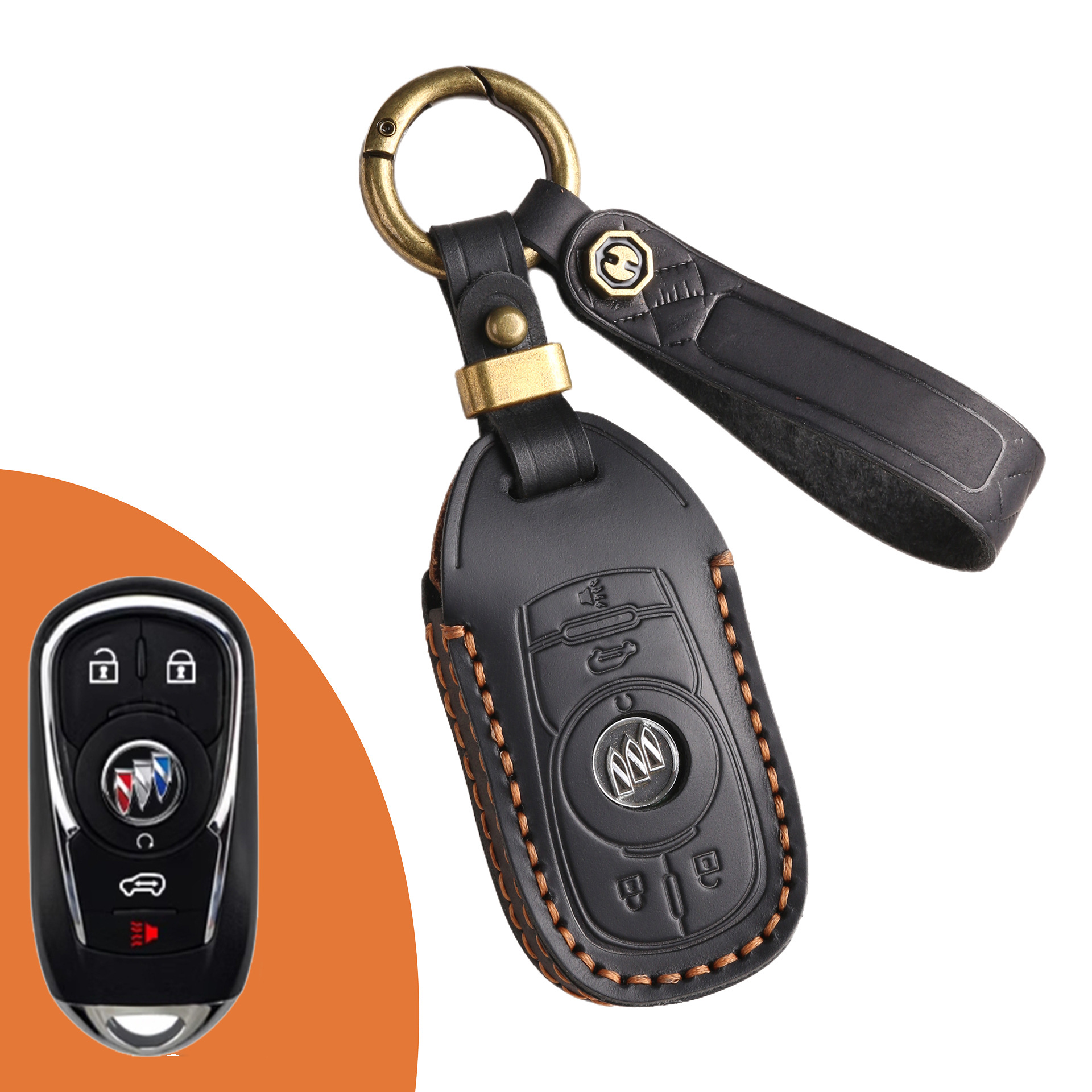 Key Fob Cover For Buick,Crazy Horse Leather
