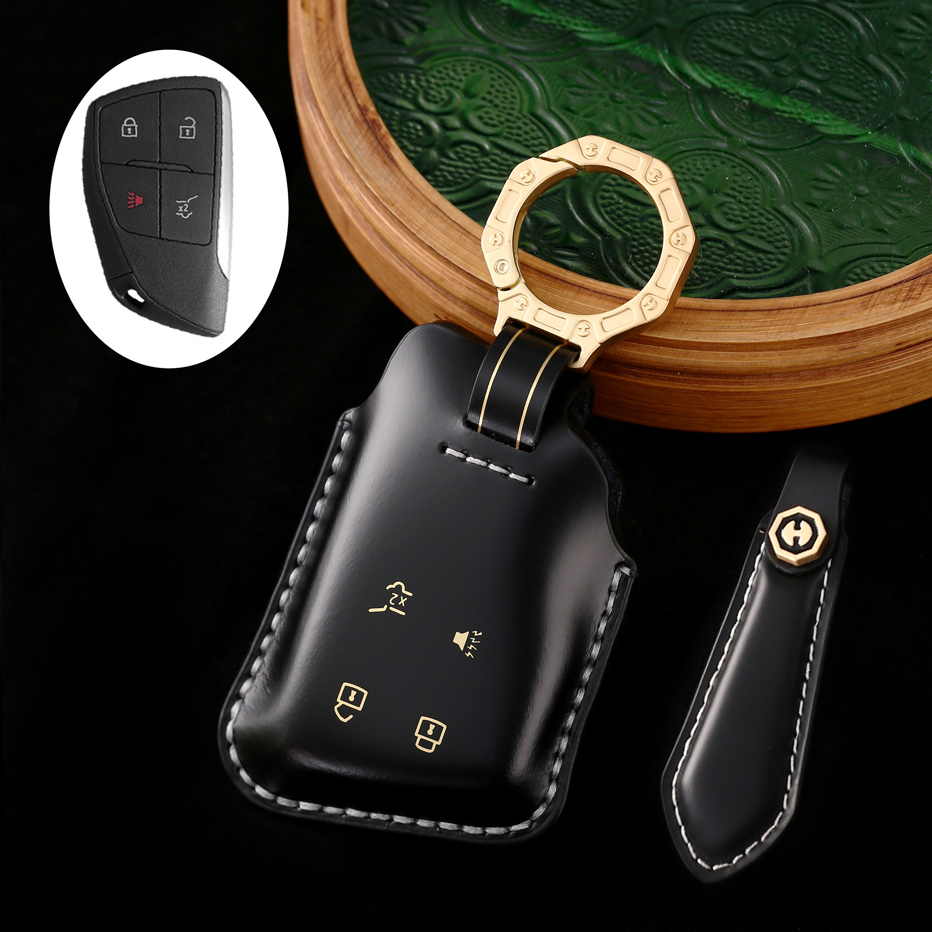 Key Fob Cover For Buick Encore,Cordovan Leather