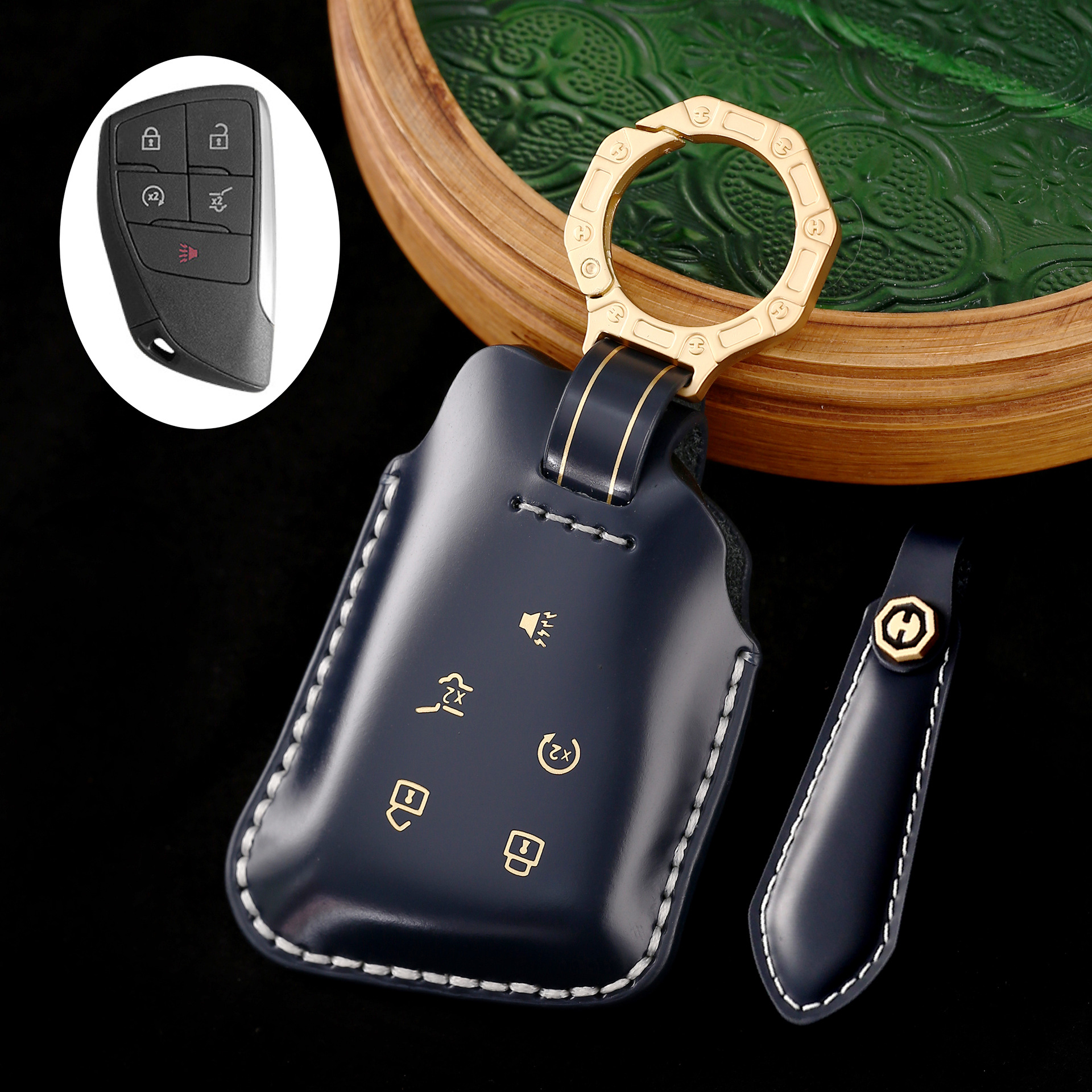 Key Fob Cover For Buick Encore,Cordovan Leather