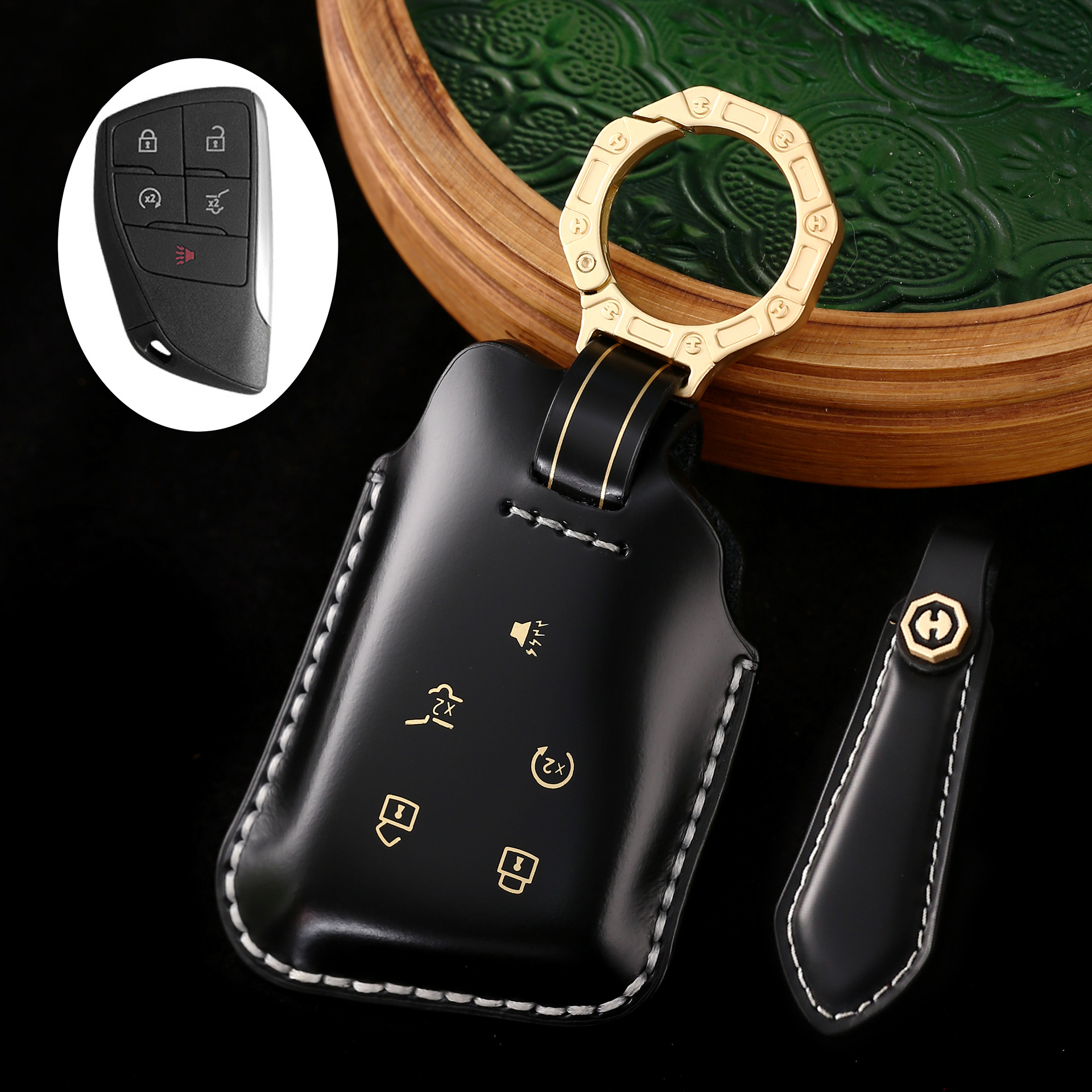 Key Fob Cover For Buick Encore,Cordovan Leather