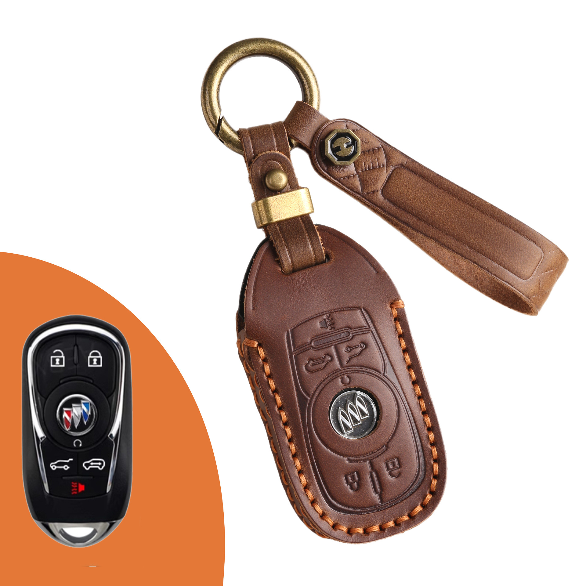 Key Fob Cover For Buick,Crazy Horse Leather