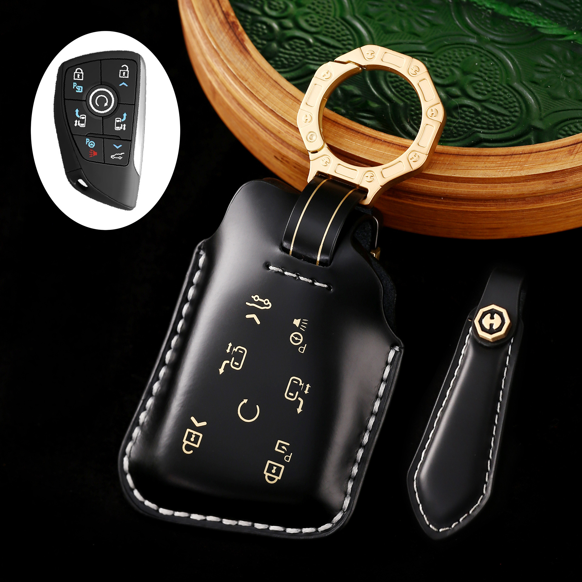Key Fob Cover For Buick Encore,Cordovan Leather