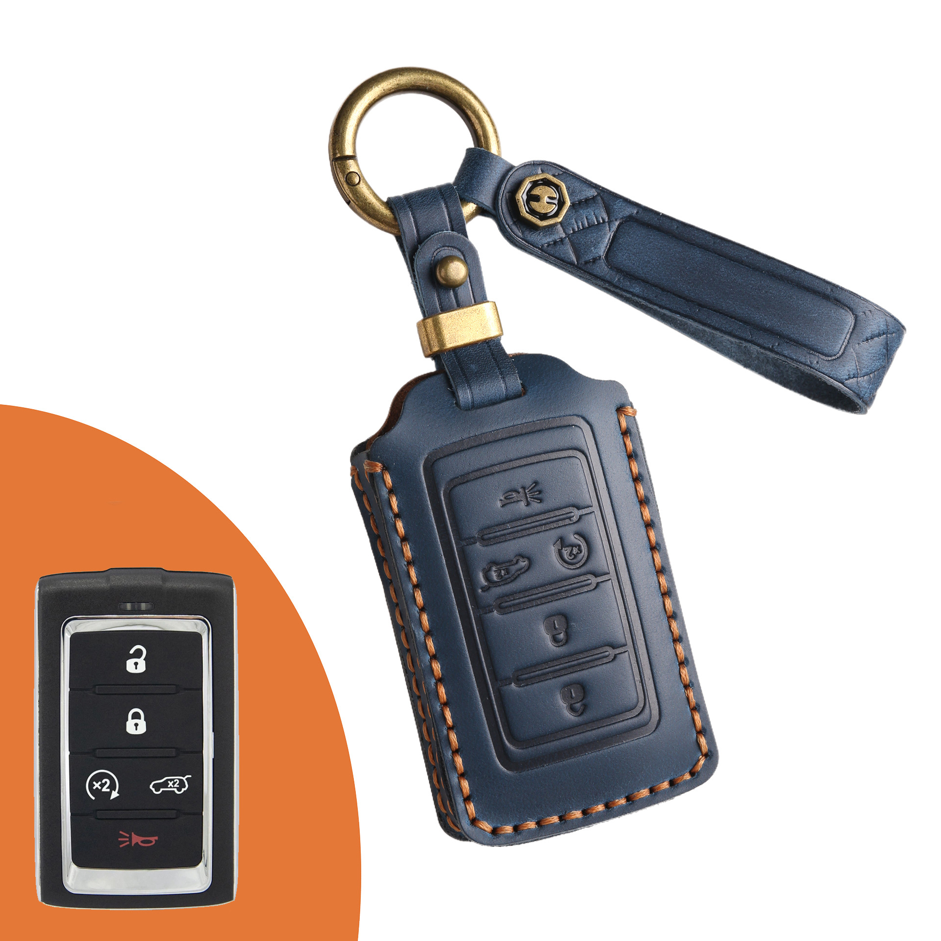 Key Fob Cover For Jeep Wrangler,Crazy Horse Leather