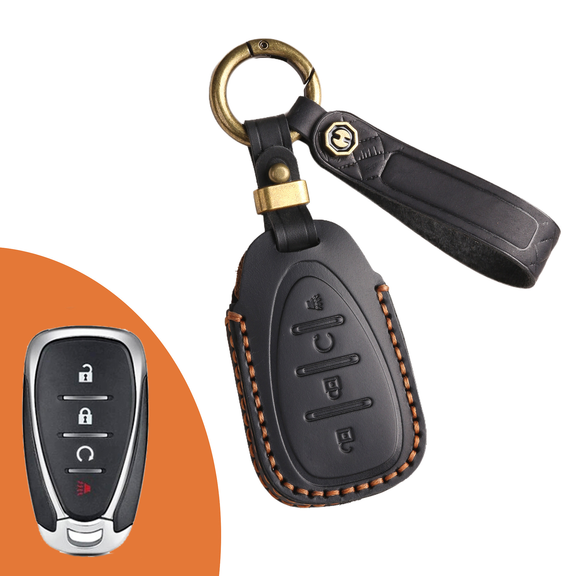 Key Fob Cover For Chevrolet,Crazy Horse Leather