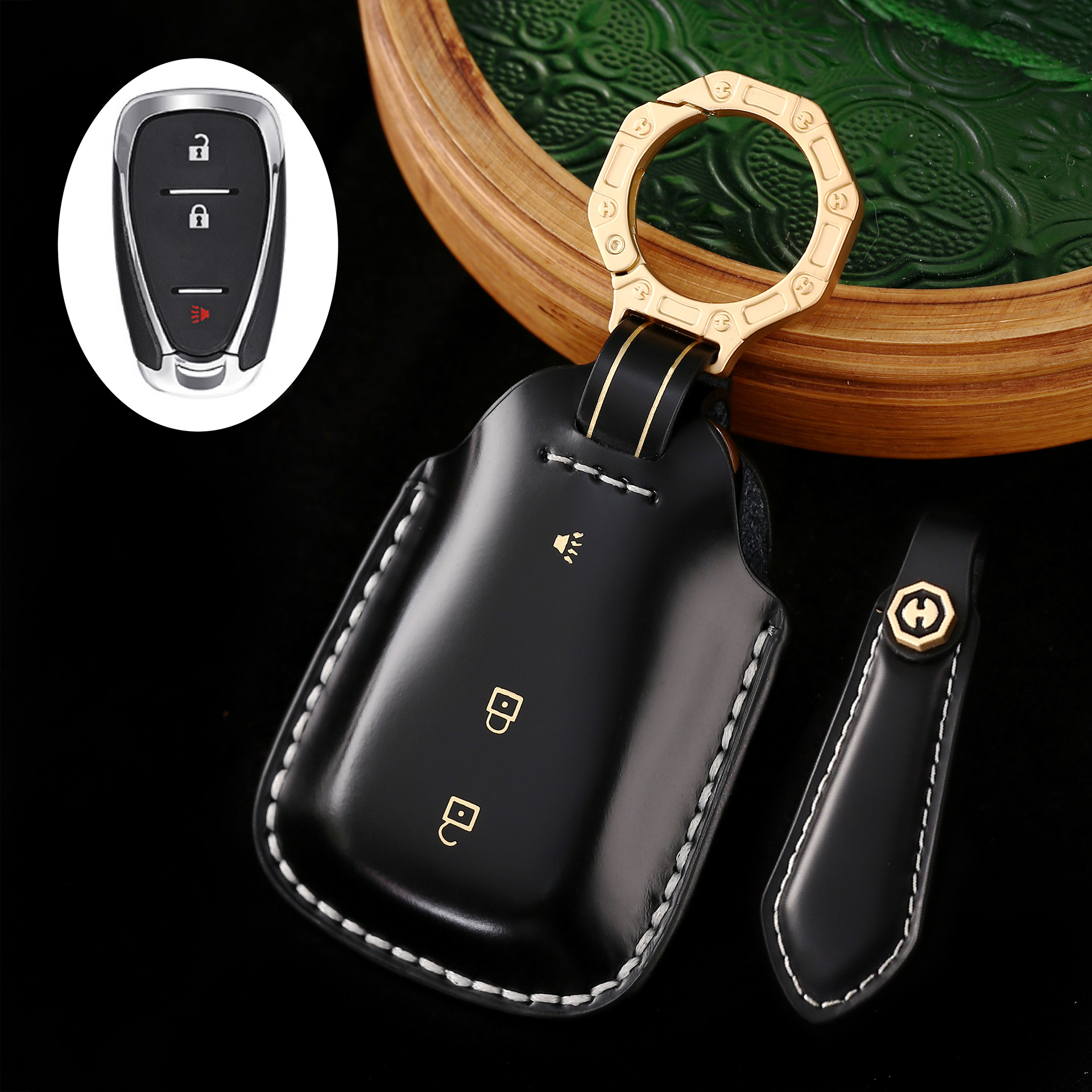 Key Fob Cover For Chevy,Cordovan Leather