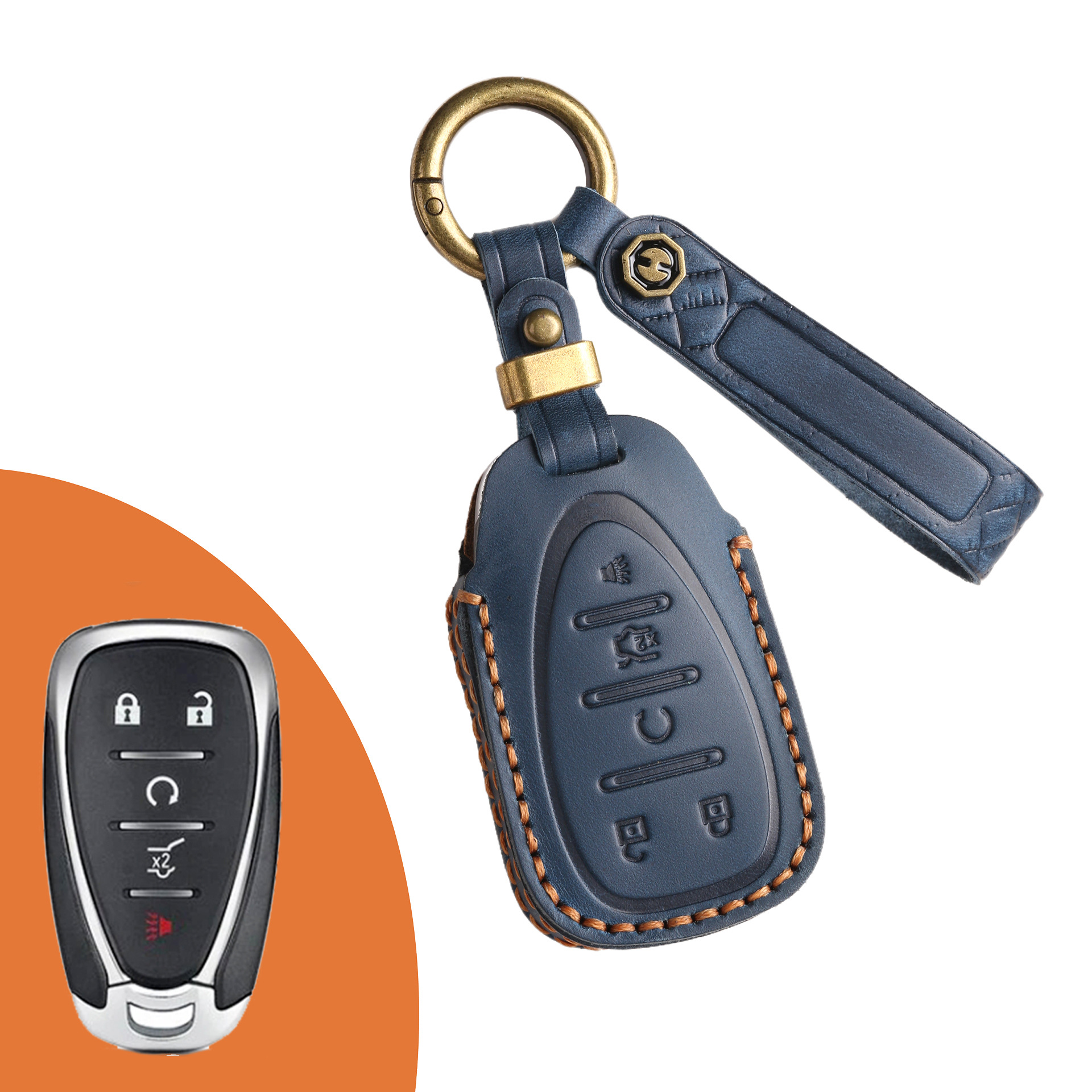 Key Fob Cover For Chevrolet,Crazy Horse Leather
