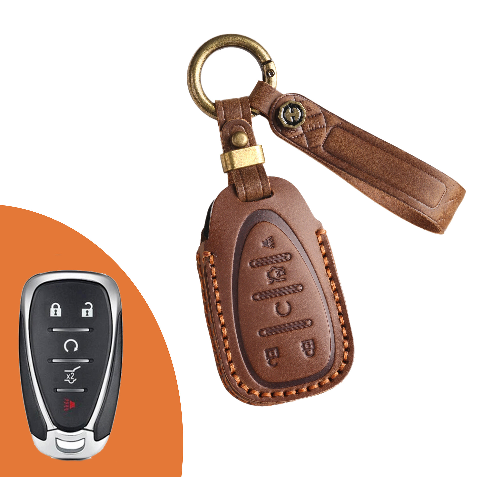 Key Fob Cover For Chevrolet,Crazy Horse Leather