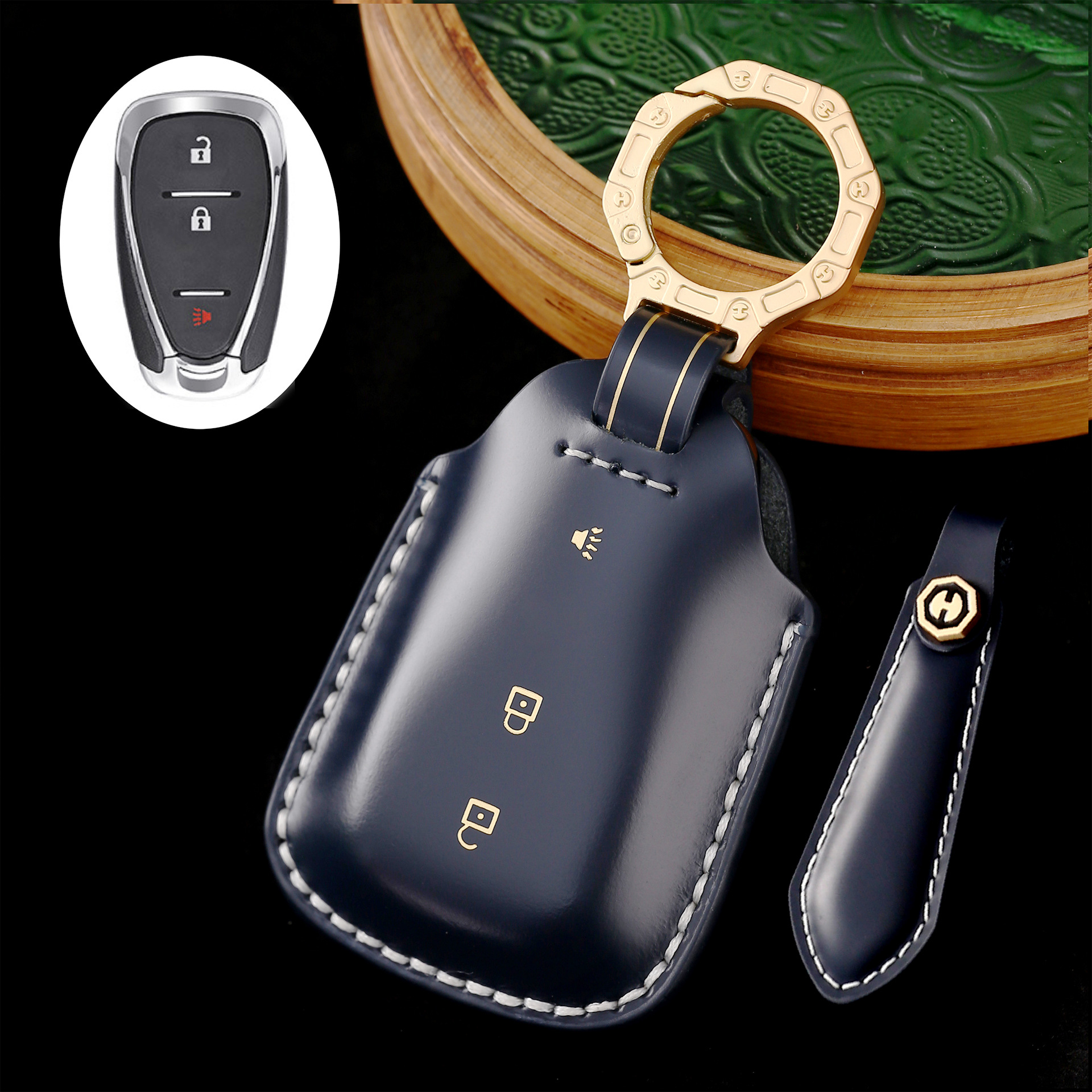 Key Fob Cover For Chevy,Cordovan Leather