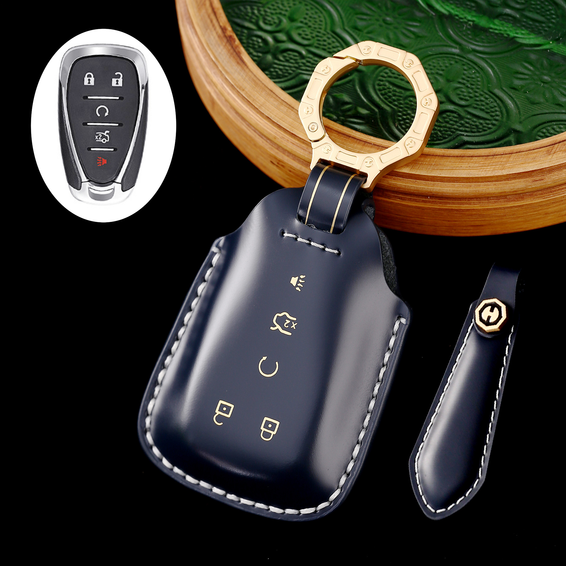 Key Fob Cover For Chevy,Cordovan Leather