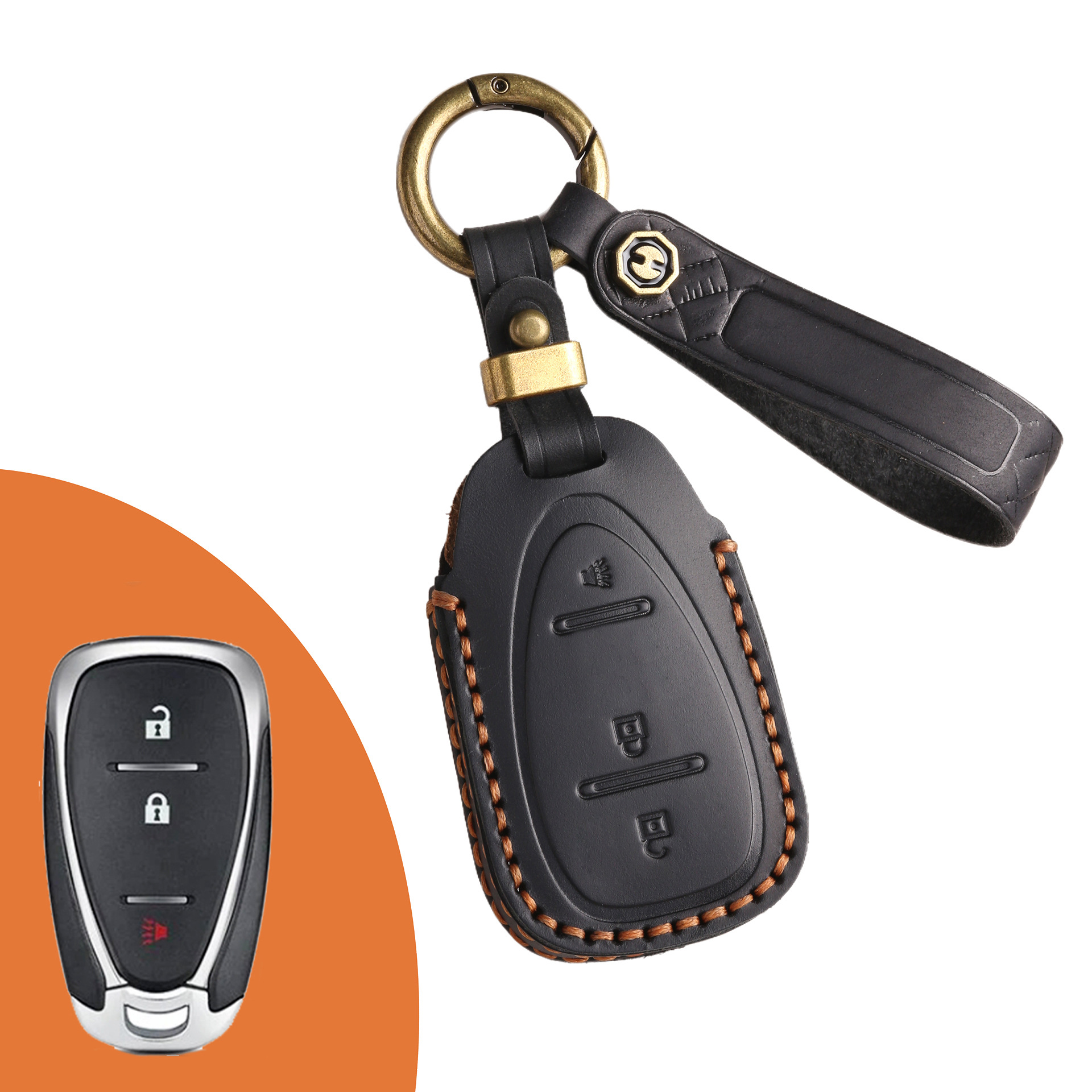 Key Fob Cover For Chevrolet,Crazy Horse Leather