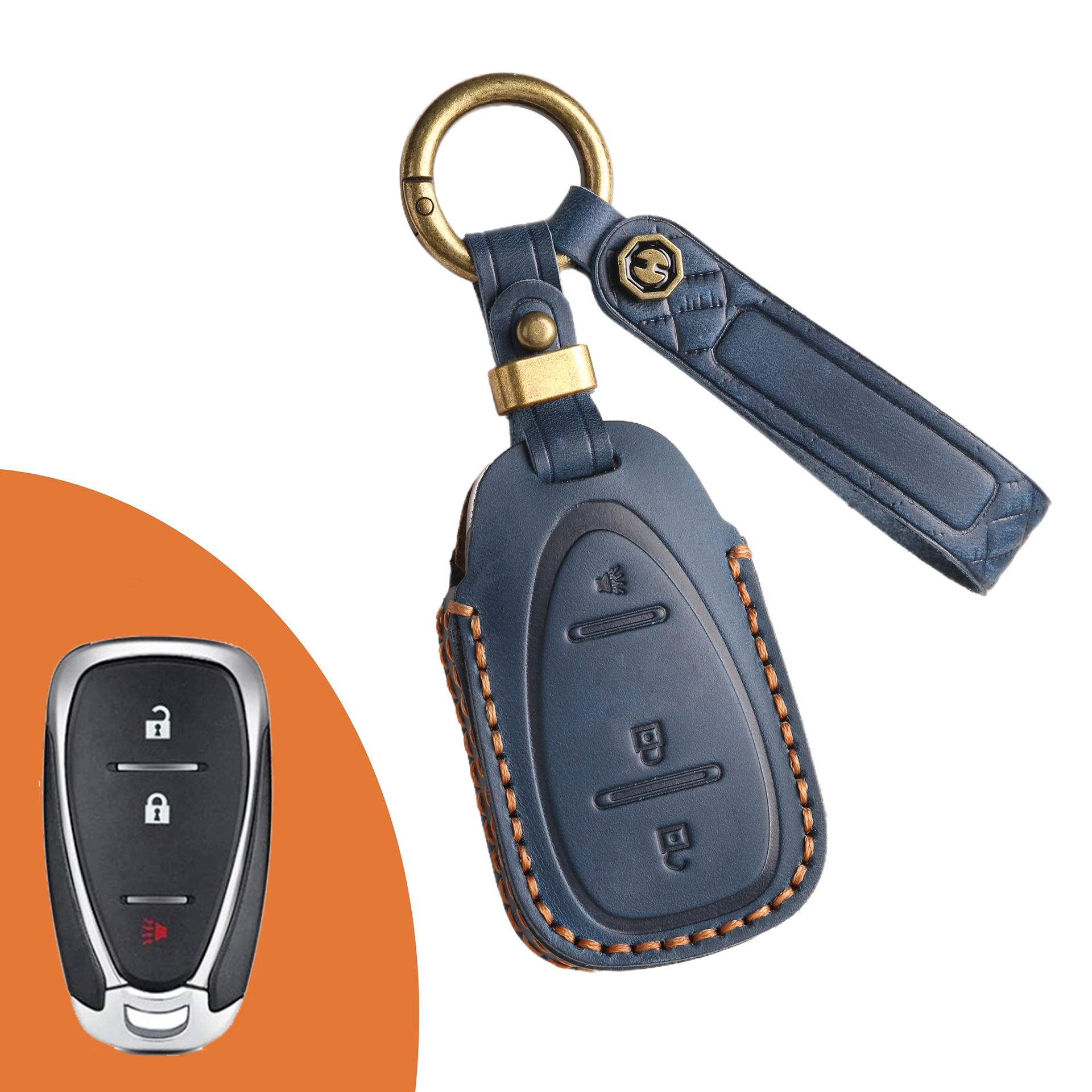 Key Fob Cover For Chevrolet,Crazy Horse Leather