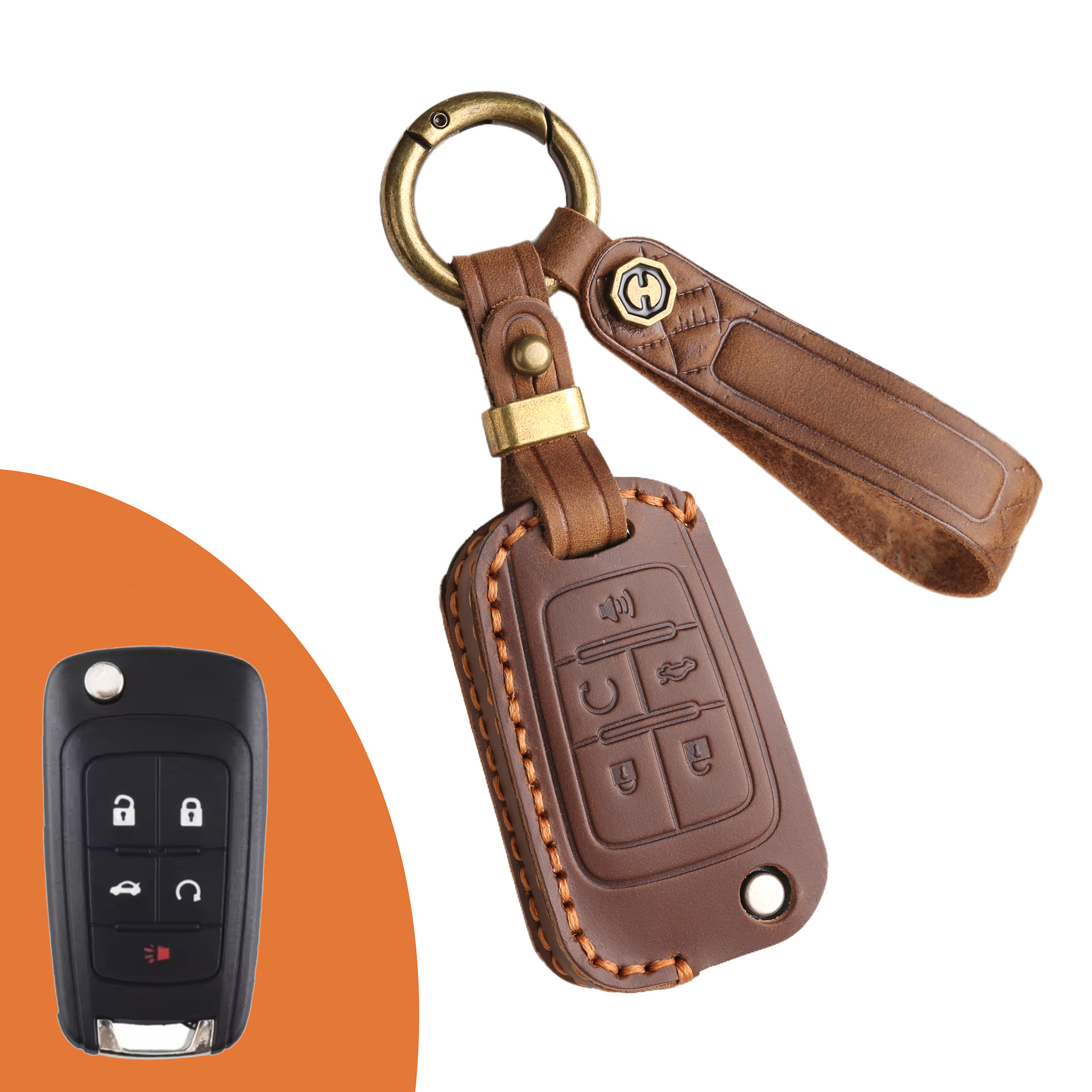 Key Fob Cover For Chevy,Crazy Horse Leather