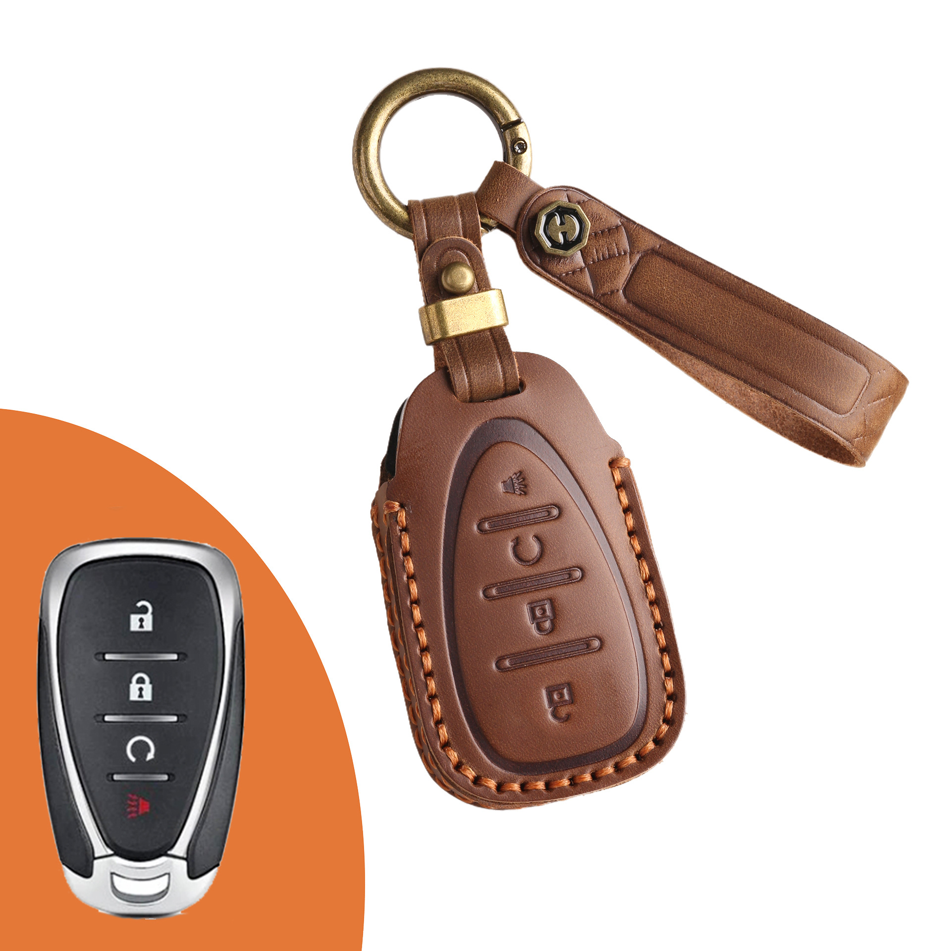 Key Fob Cover For Chevrolet,Crazy Horse Leather