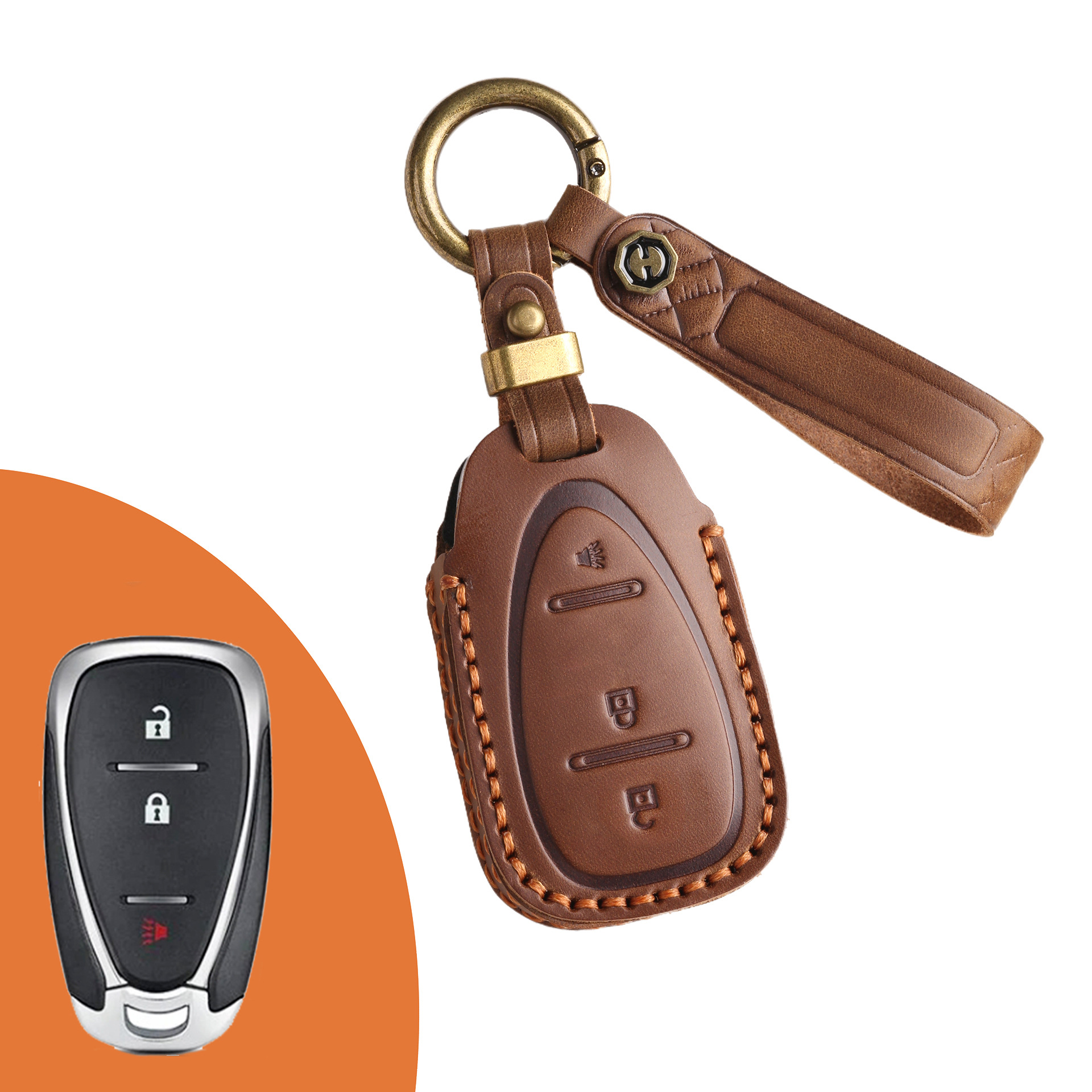 Key Fob Cover For Chevrolet,Crazy Horse Leather