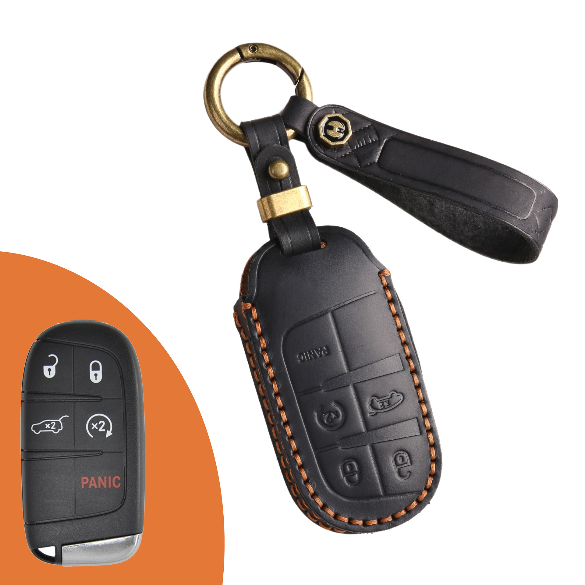 Key Fob Cover For Jeep,Crazy Horse Leather