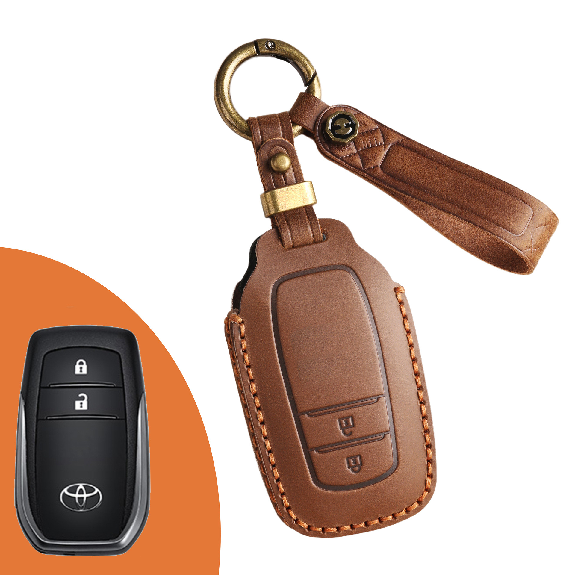 Key Fob Cover For TOYOTA ,Crazy Horse Leather