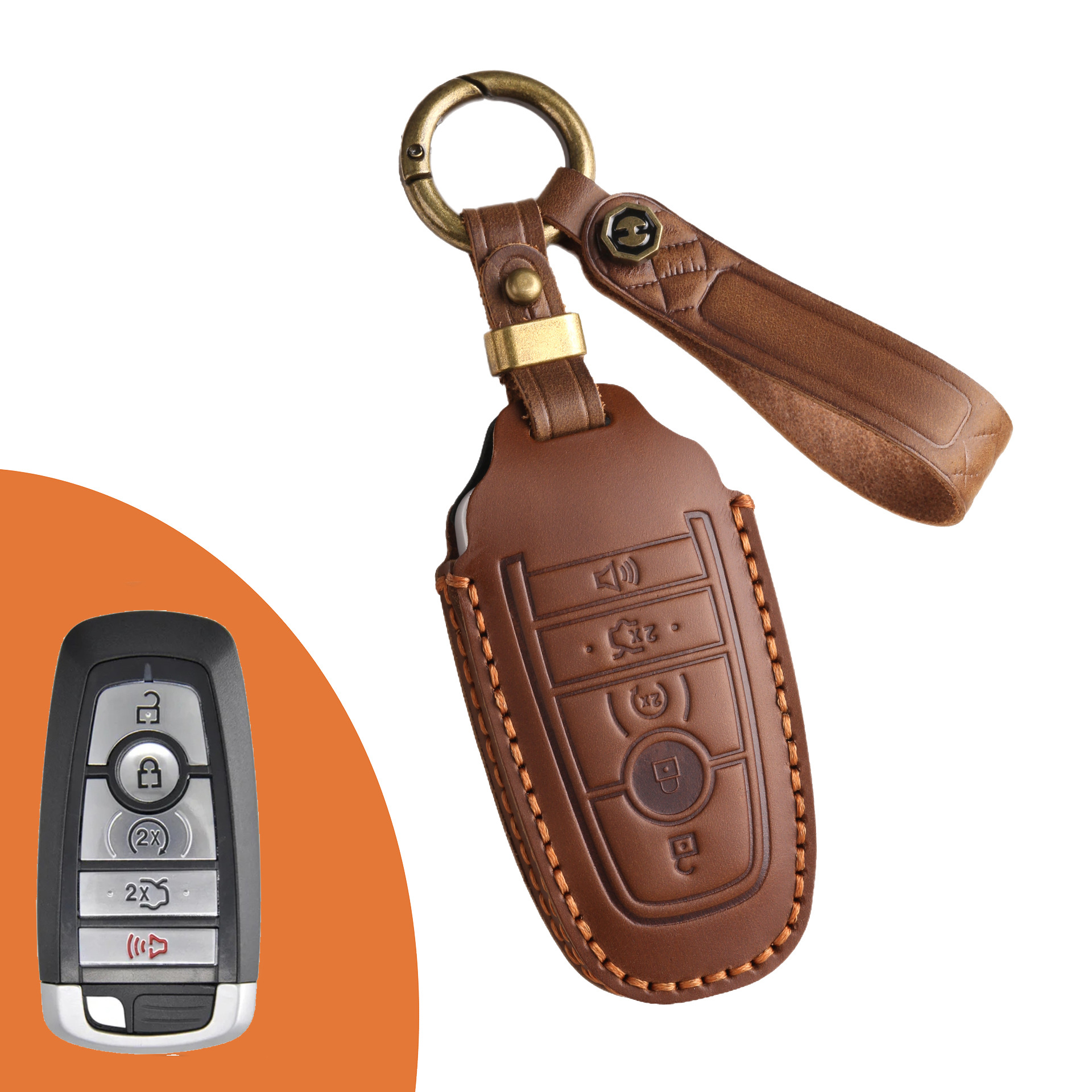 Key Fob Cover For Ford,Crazy Horse Leather