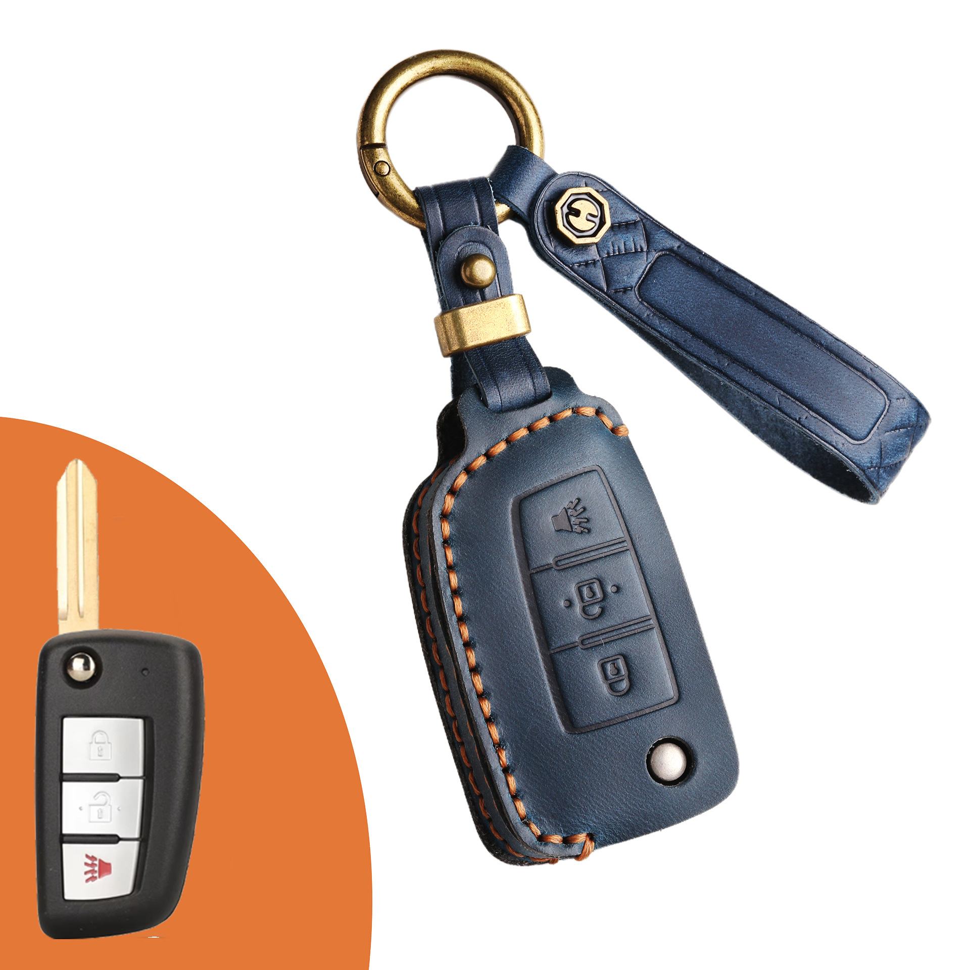 Key Fob Cover For Nissan,Crazy Horse Leather