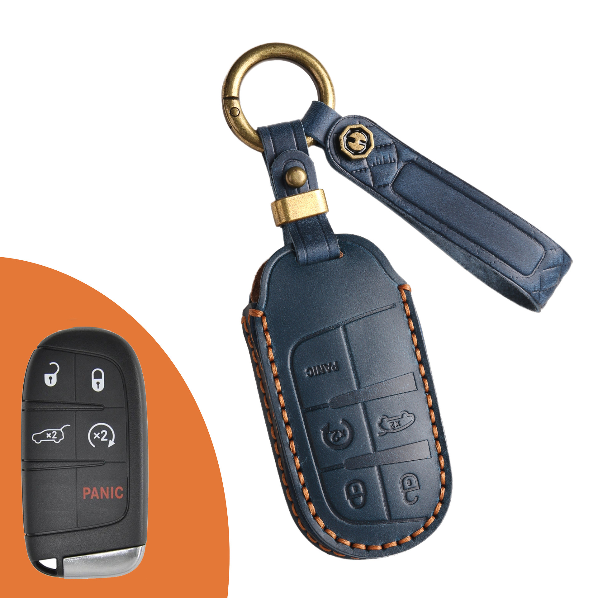 Key Fob Cover For Jeep,Crazy Horse Leather