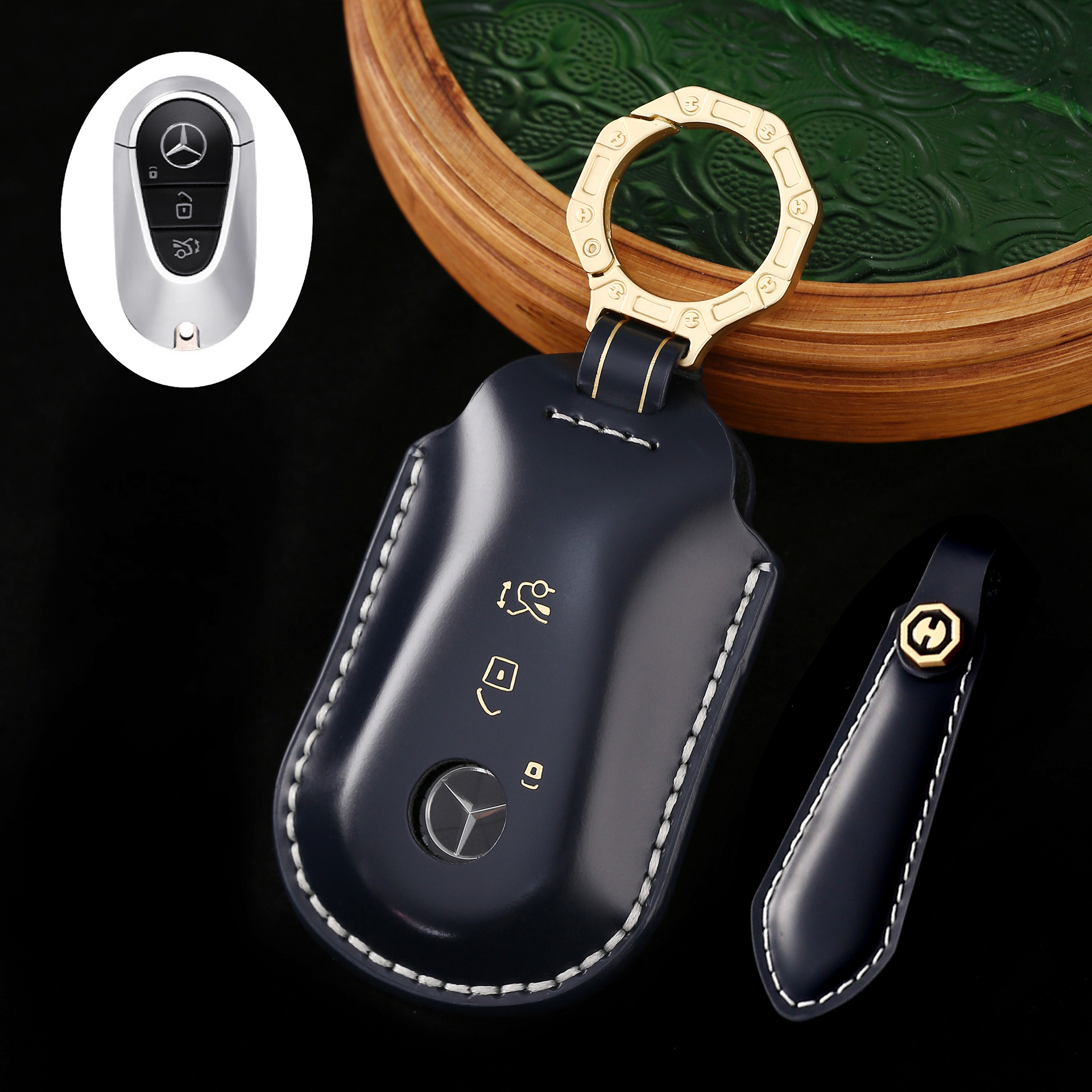 Key Fob Cover For Mercedes Benz,Cordovan Leather