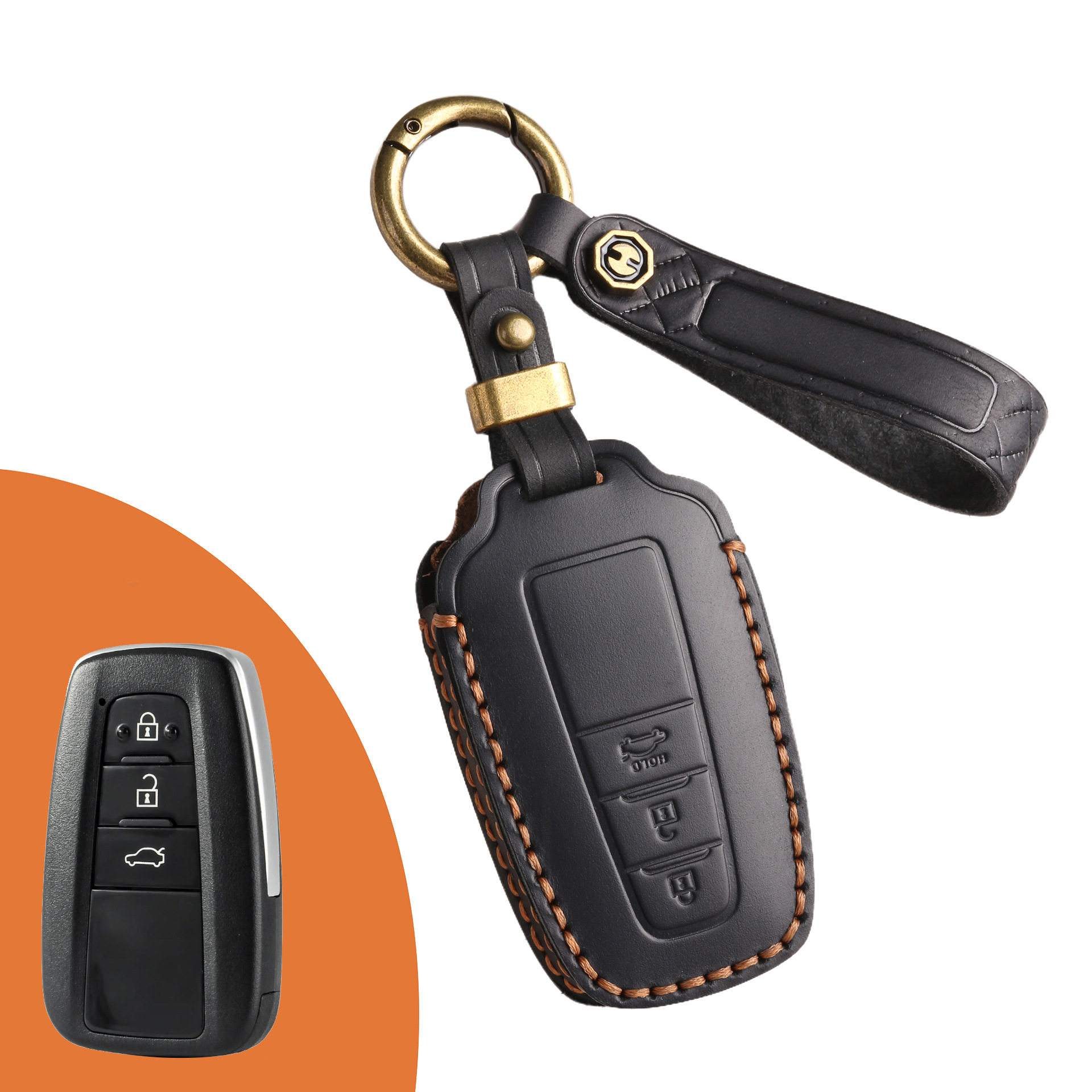 Key Fob Cover For TOYOTA Camry,Crazy Horse Leather