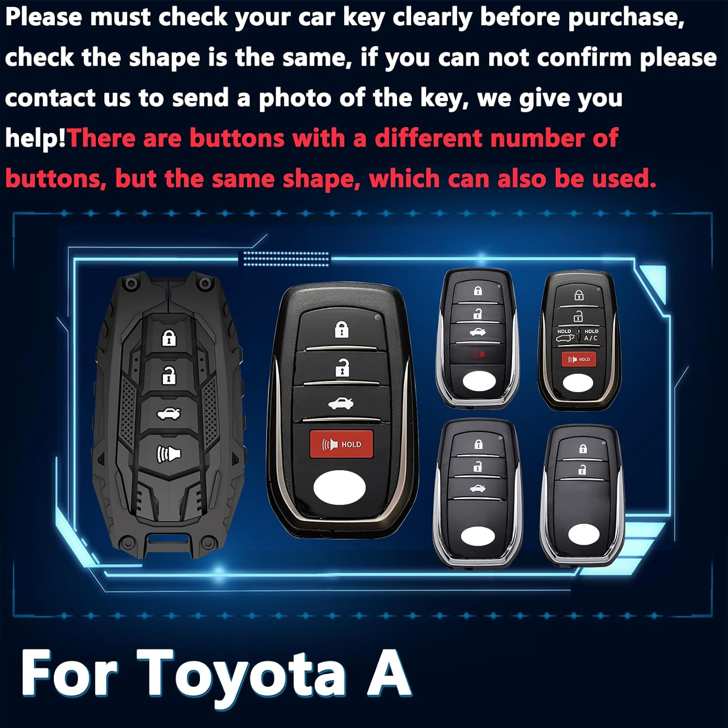 Key Fob Cover For Toyota,Metal-Mecha