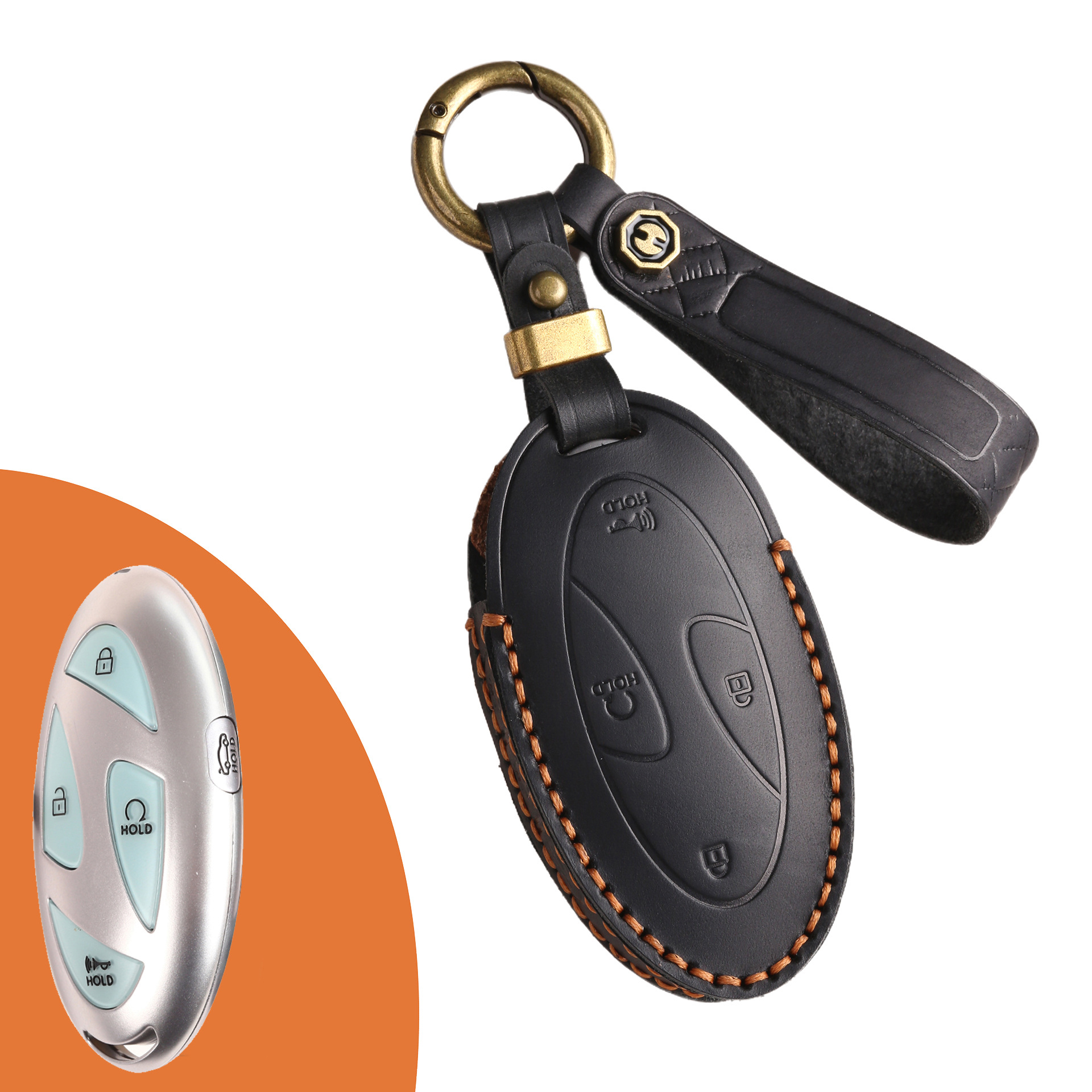 Key Fob Cover For Hyundai Elantra,Crazy Horse Leather