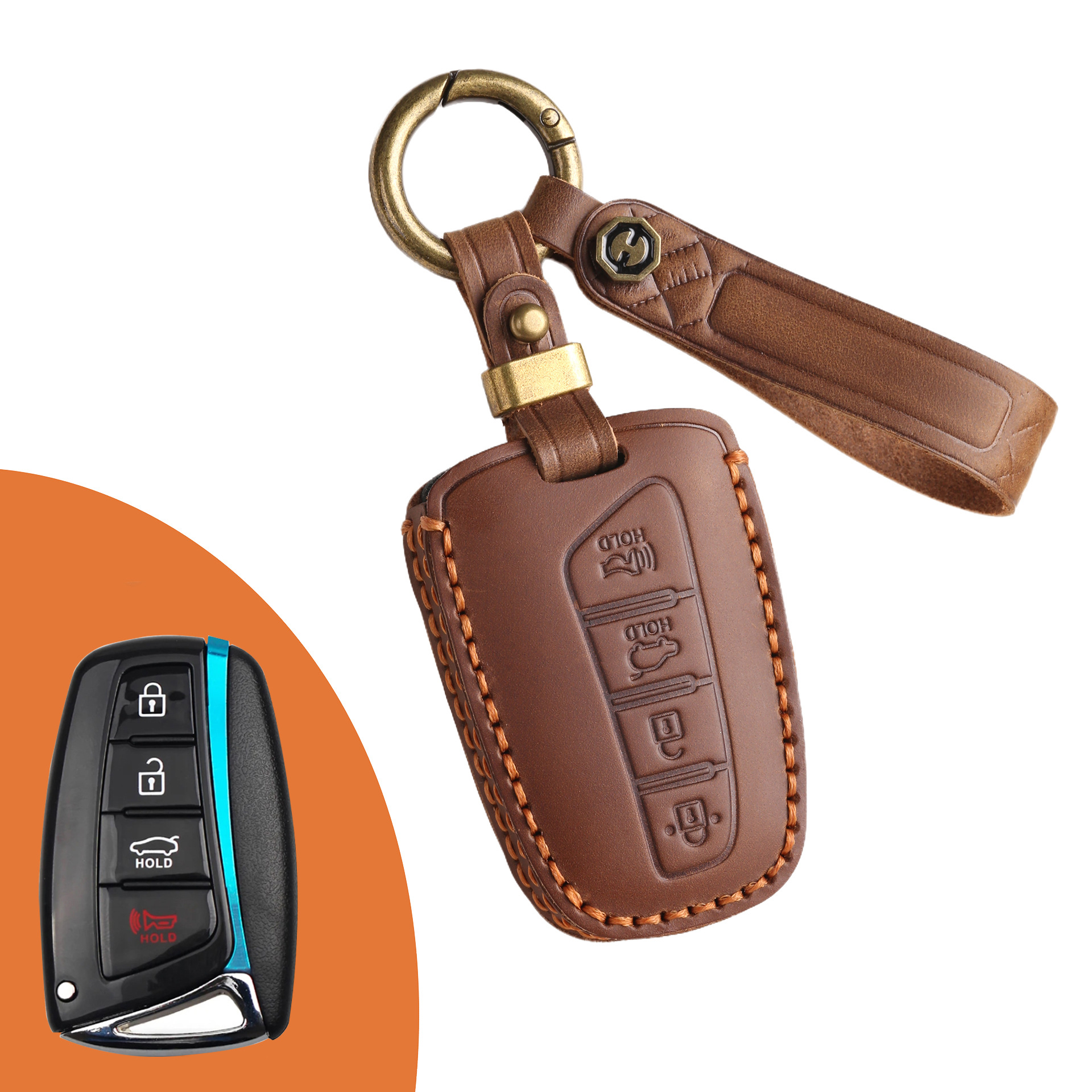Key Fob Cover For Hyundai Tucson,Crazy Horse Leather