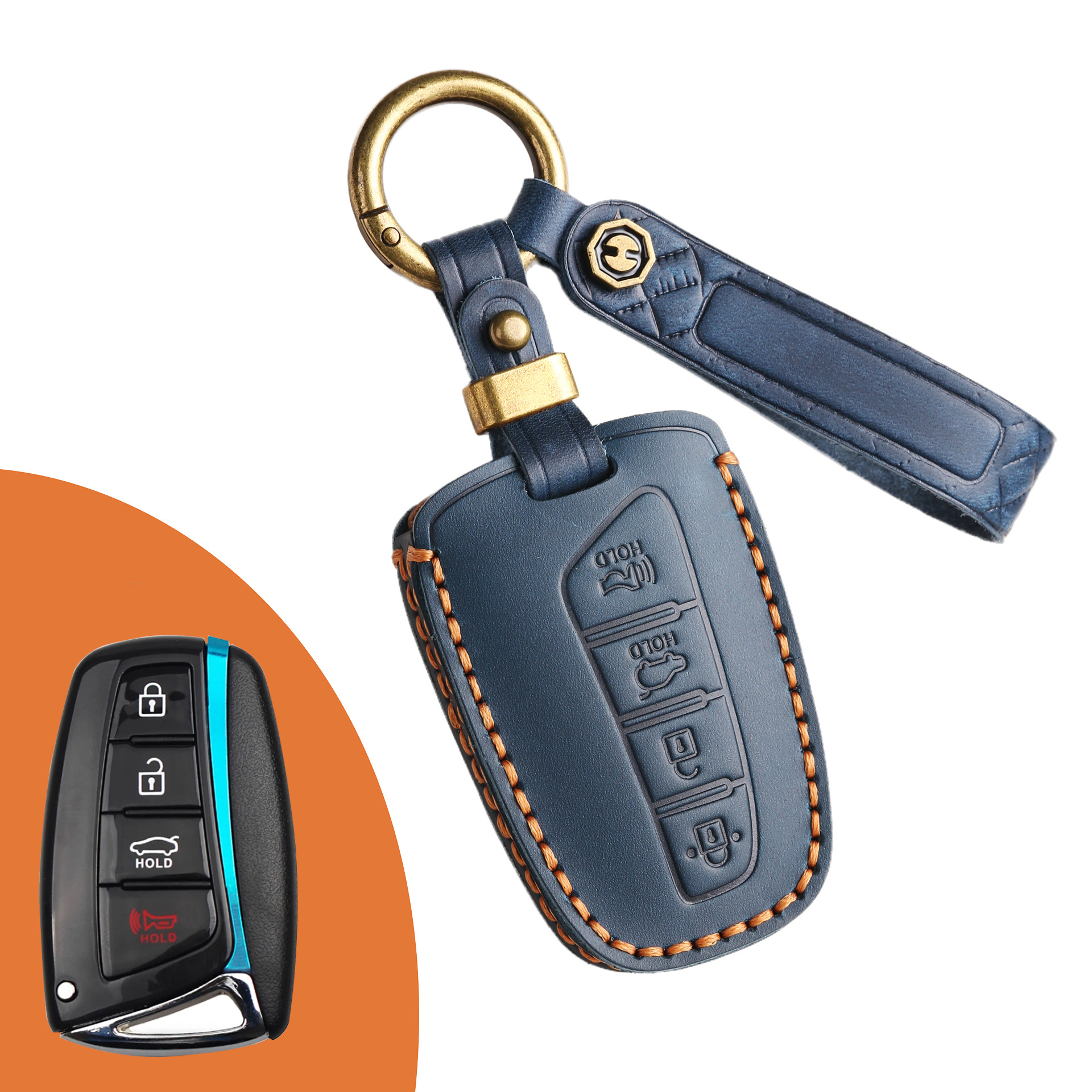 Key Fob Cover For Hyundai Tucson,Crazy Horse Leather