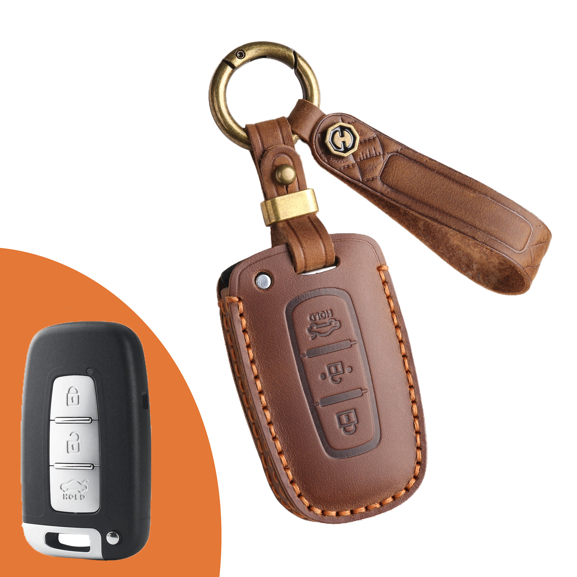 Key Fob Cover For Hyundai,Crazy Horse Leather