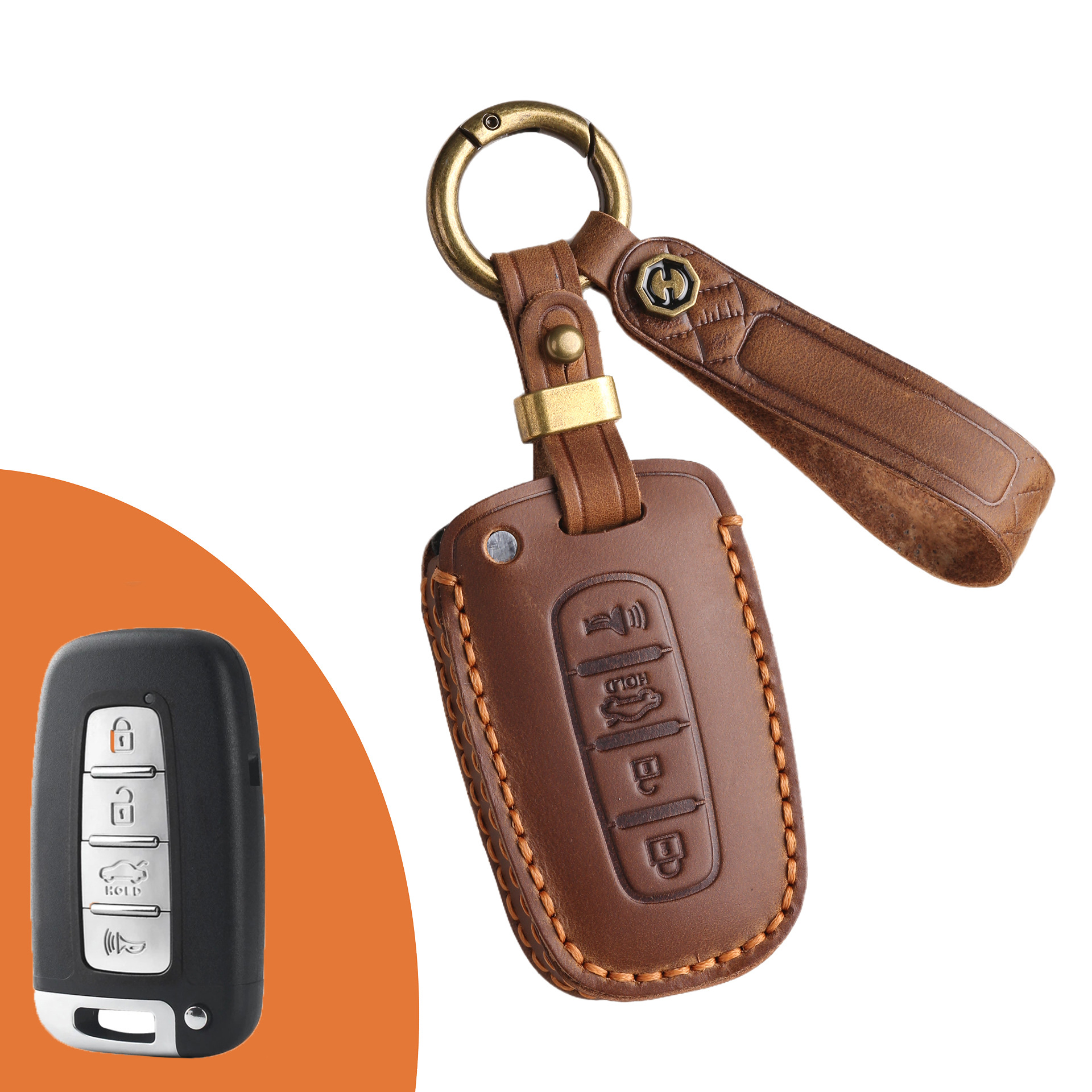 Key Fob Cover For Hyundai,Crazy Horse Leather