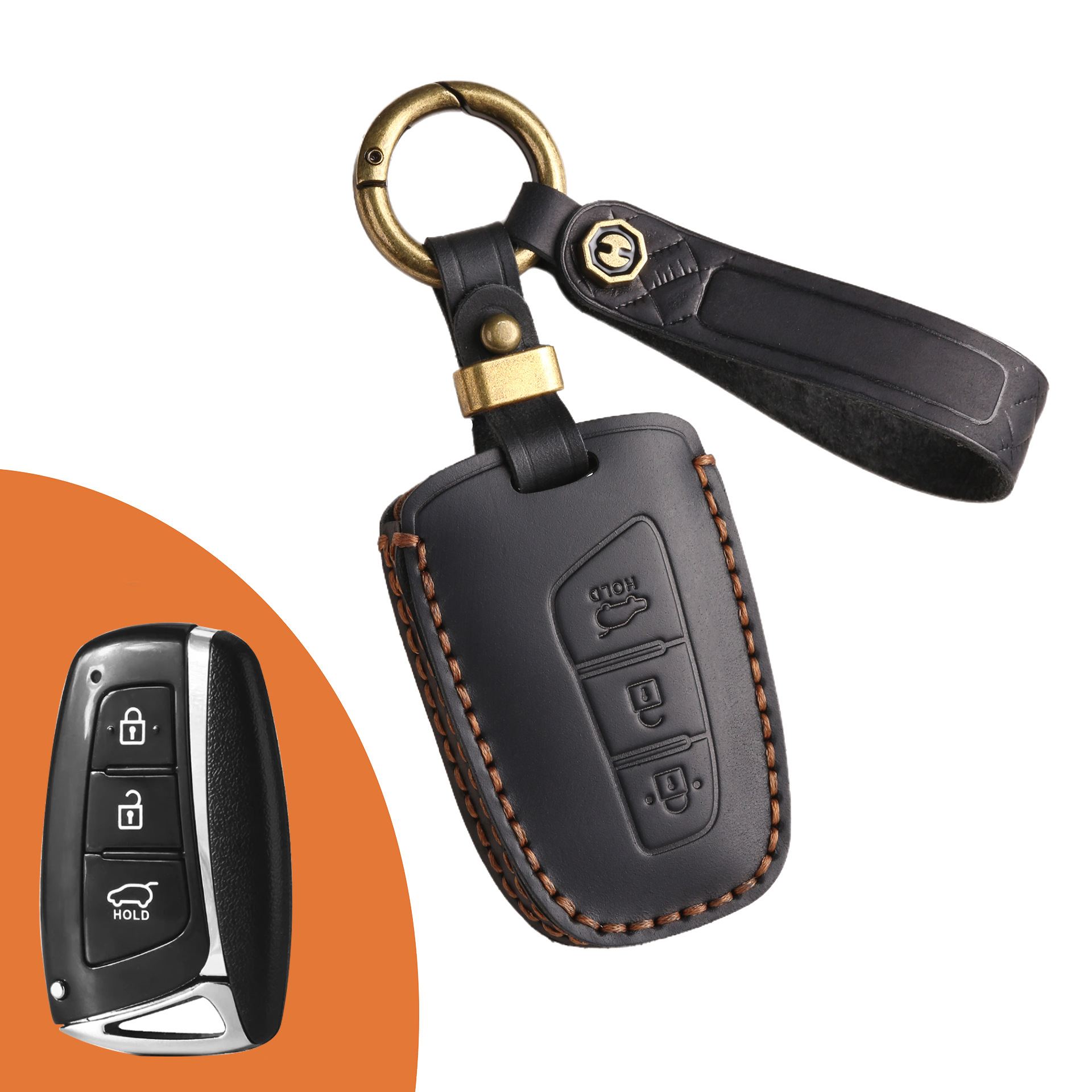 Key Fob Cover For Hyundai Tucson,Crazy Horse Leather