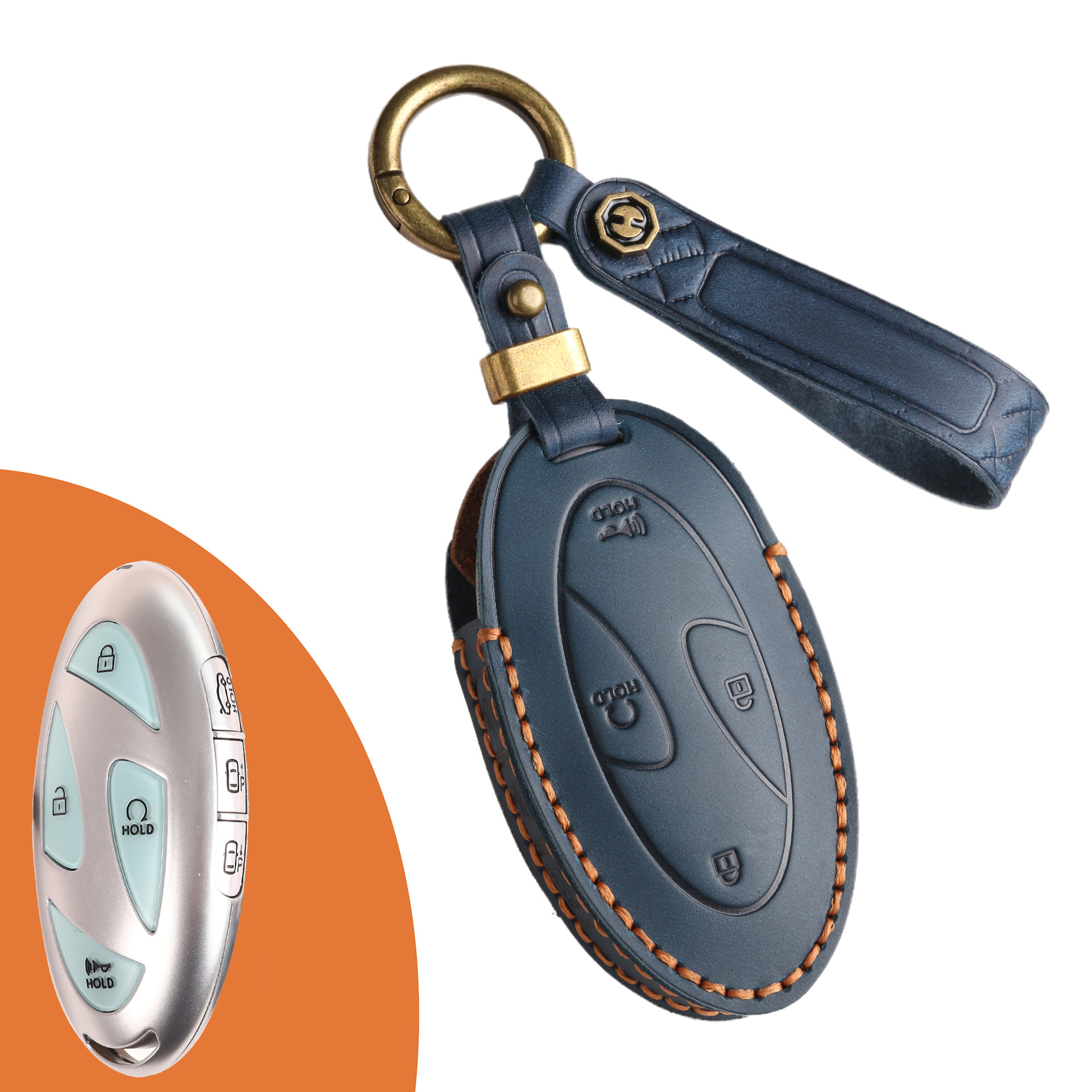 Key Fob Cover For Hyundai Elantra,Crazy Horse Leather