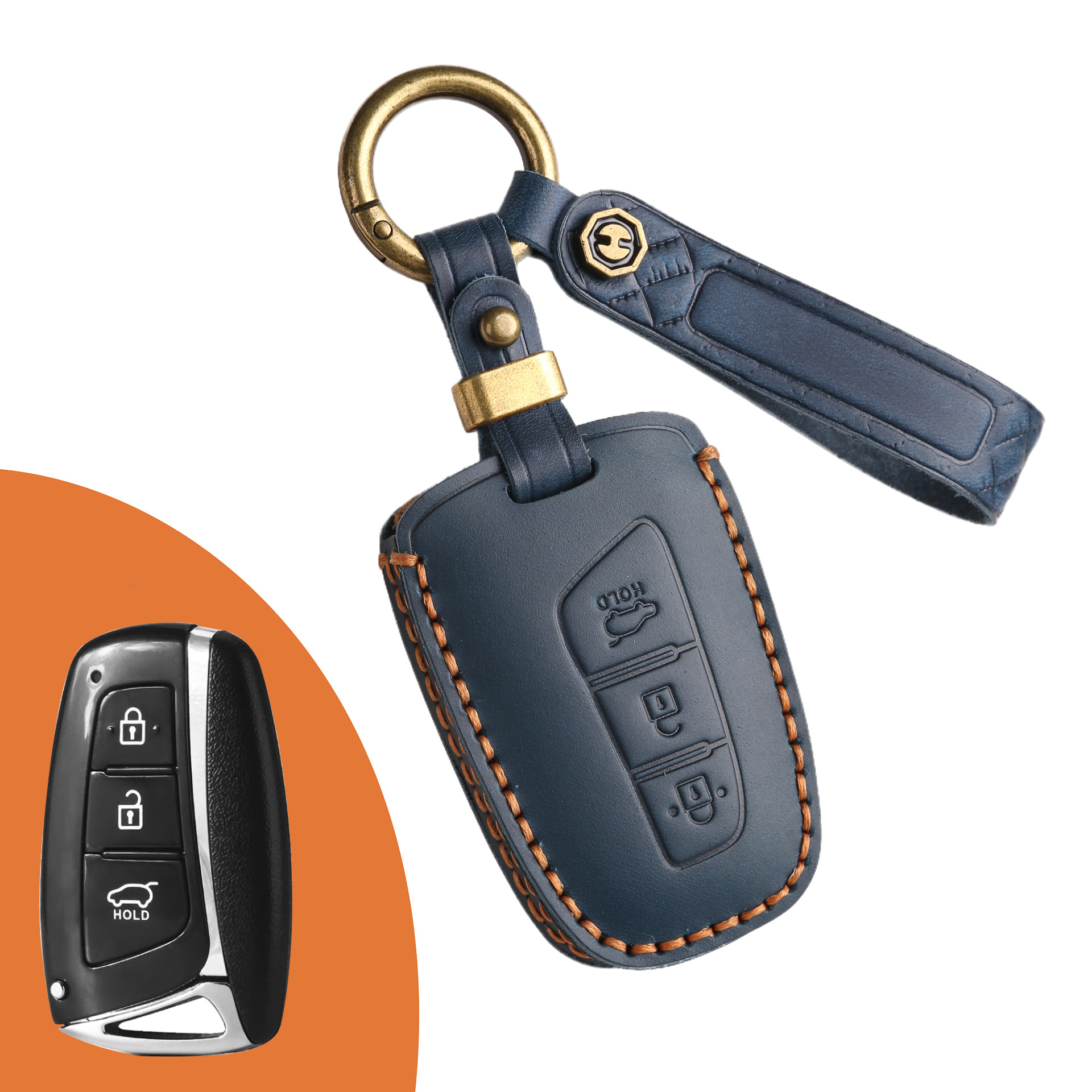 Key Fob Cover For Hyundai Tucson,Crazy Horse Leather