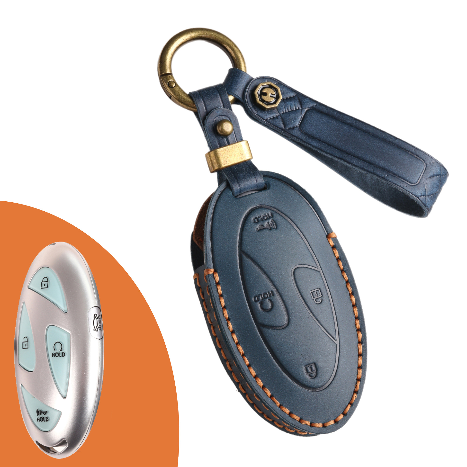 Key Fob Cover For Hyundai Elantra,Crazy Horse Leather