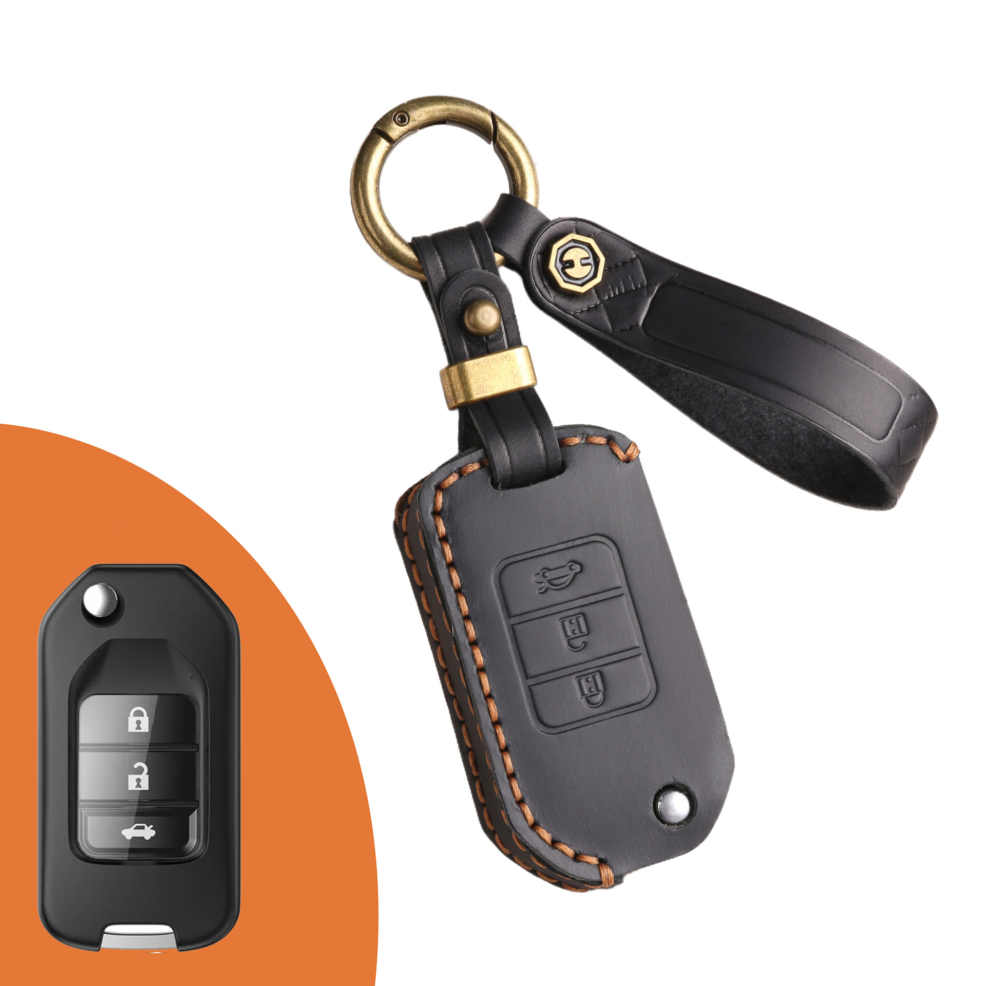 Key Fob Cover For Honda CRV,Crazy Horse Leather