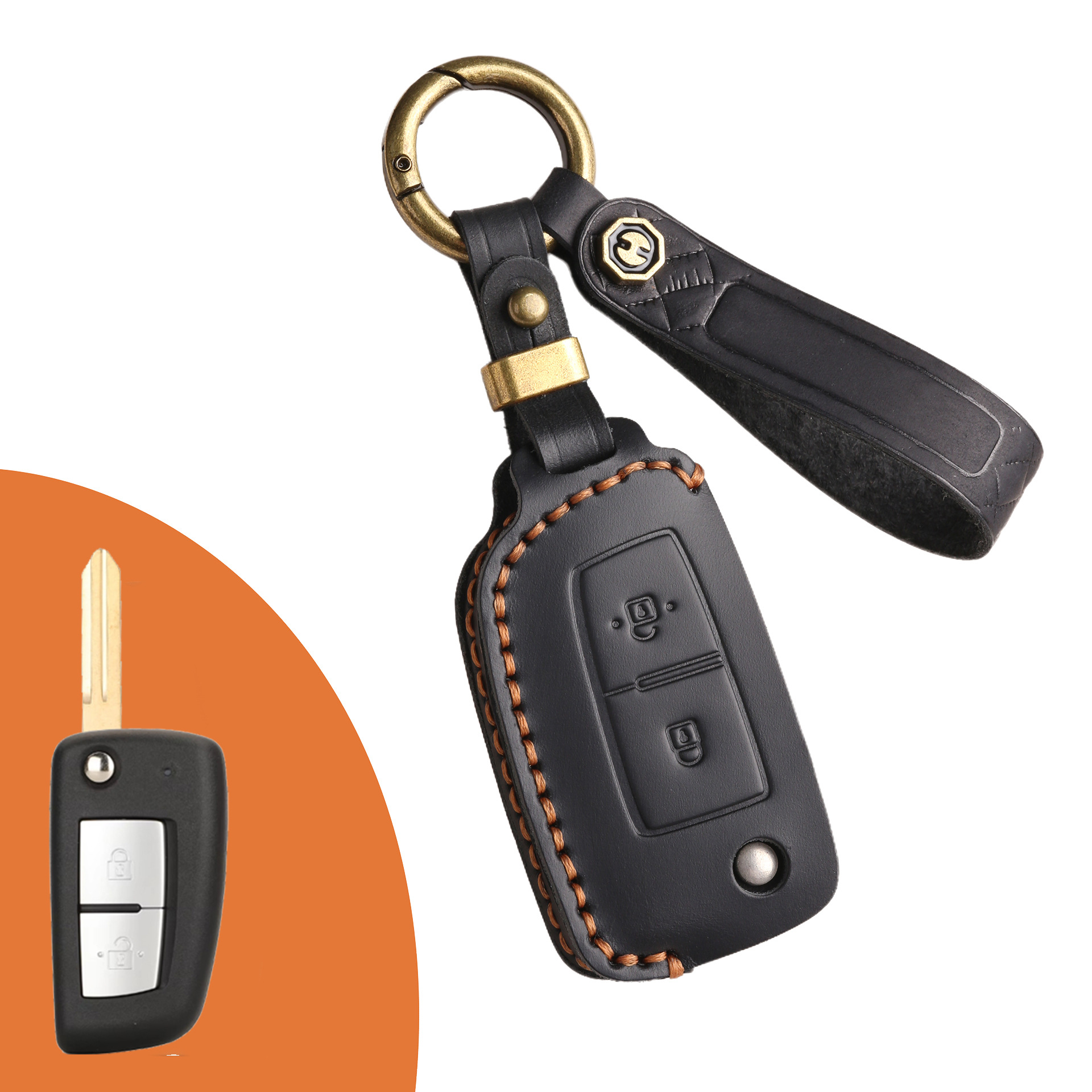 Key Fob Cover For Nissan,Crazy Horse Leather