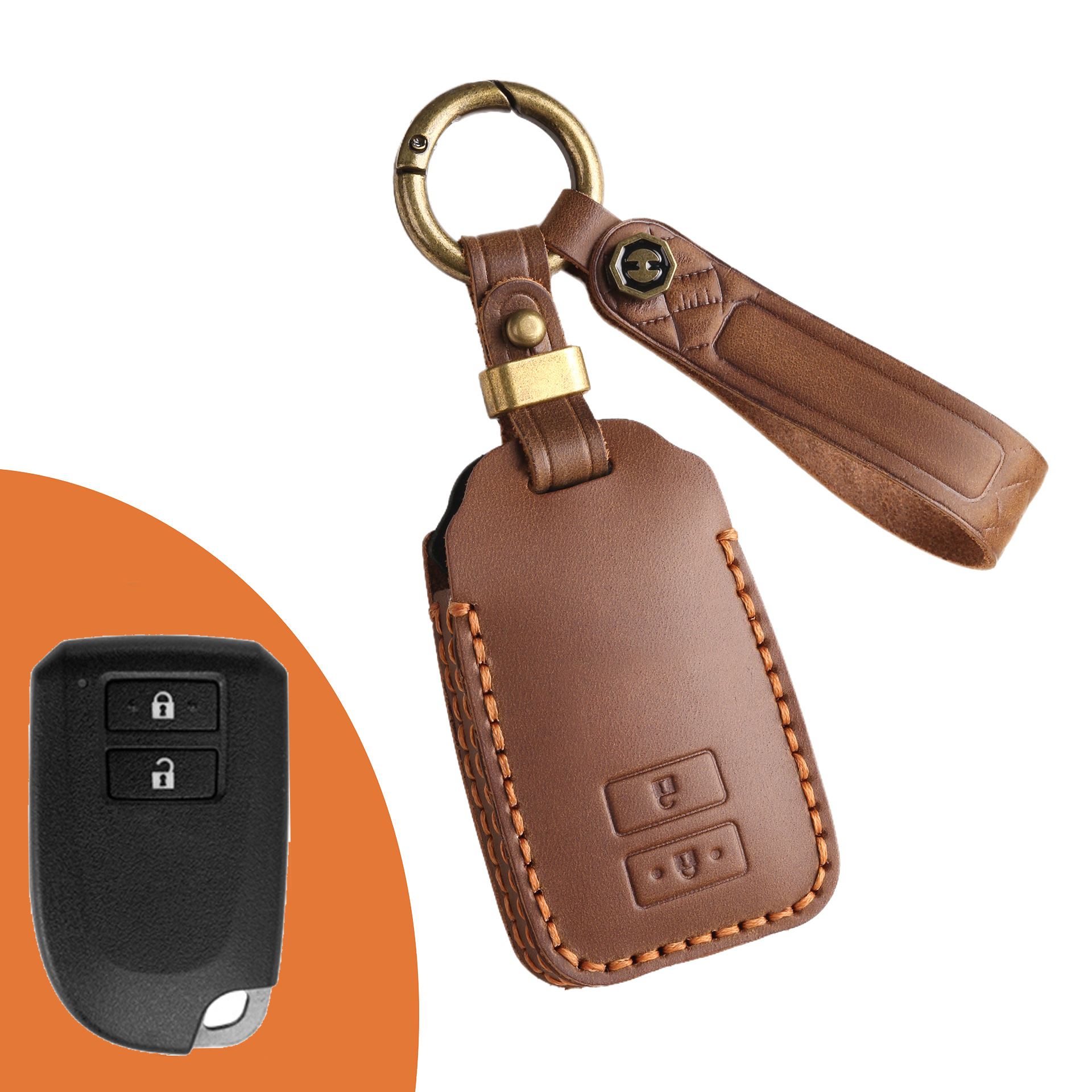 Key Fob Cover For TOYOTA Corolla,Crazy Horse Leather