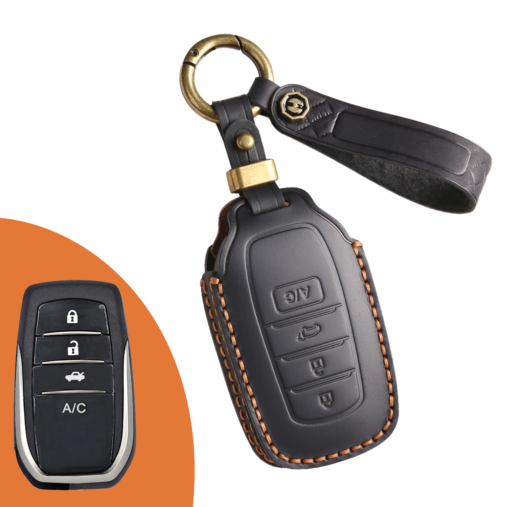 Key Fob Cover For TOYOTA ,Crazy Horse Leather