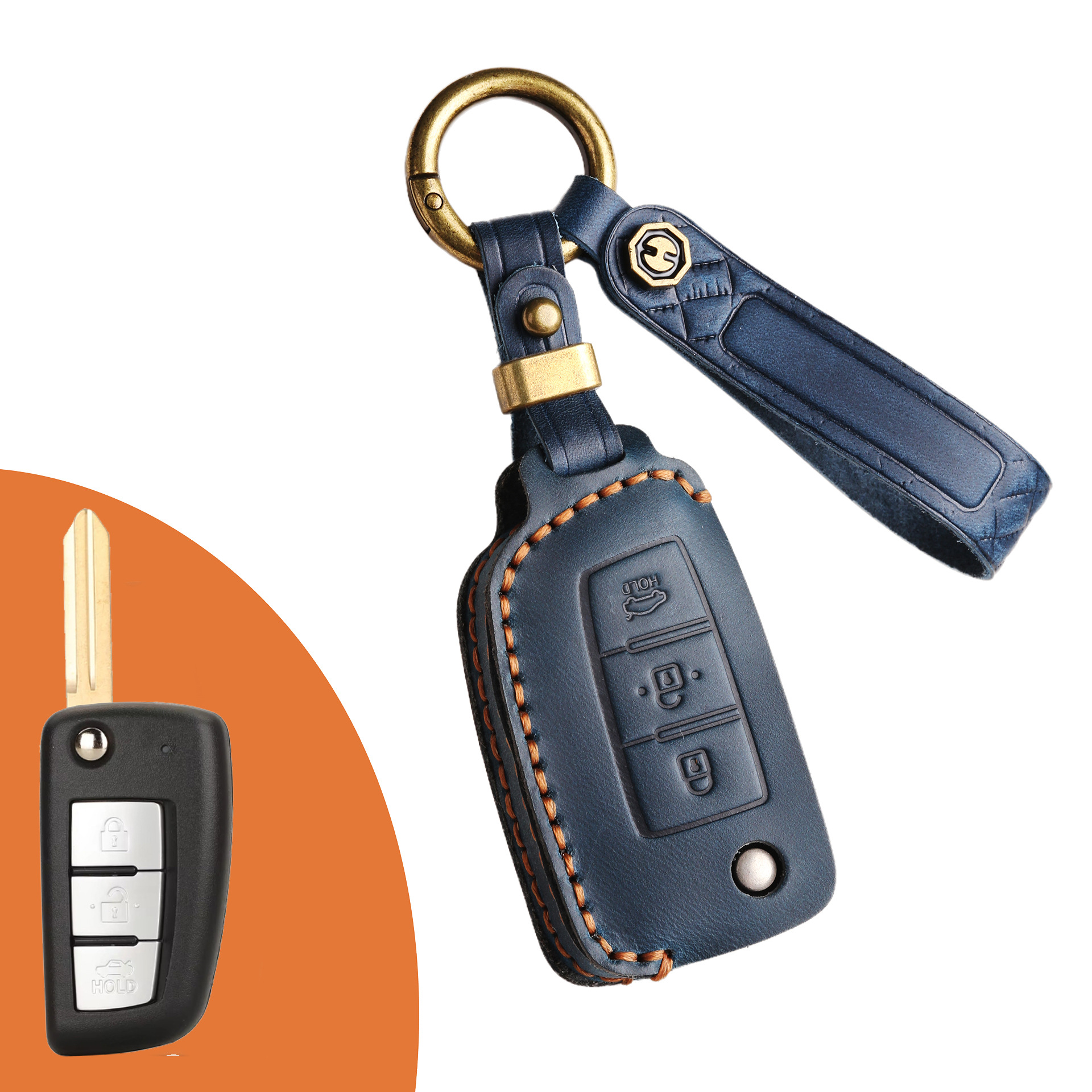 Key Fob Cover For Nissan,Crazy Horse Leather