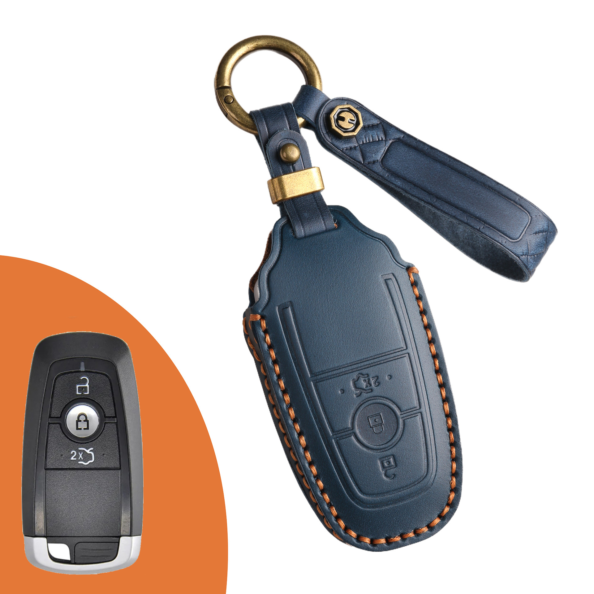 Key Fob Cover For Ford,Crazy Horse Leather
