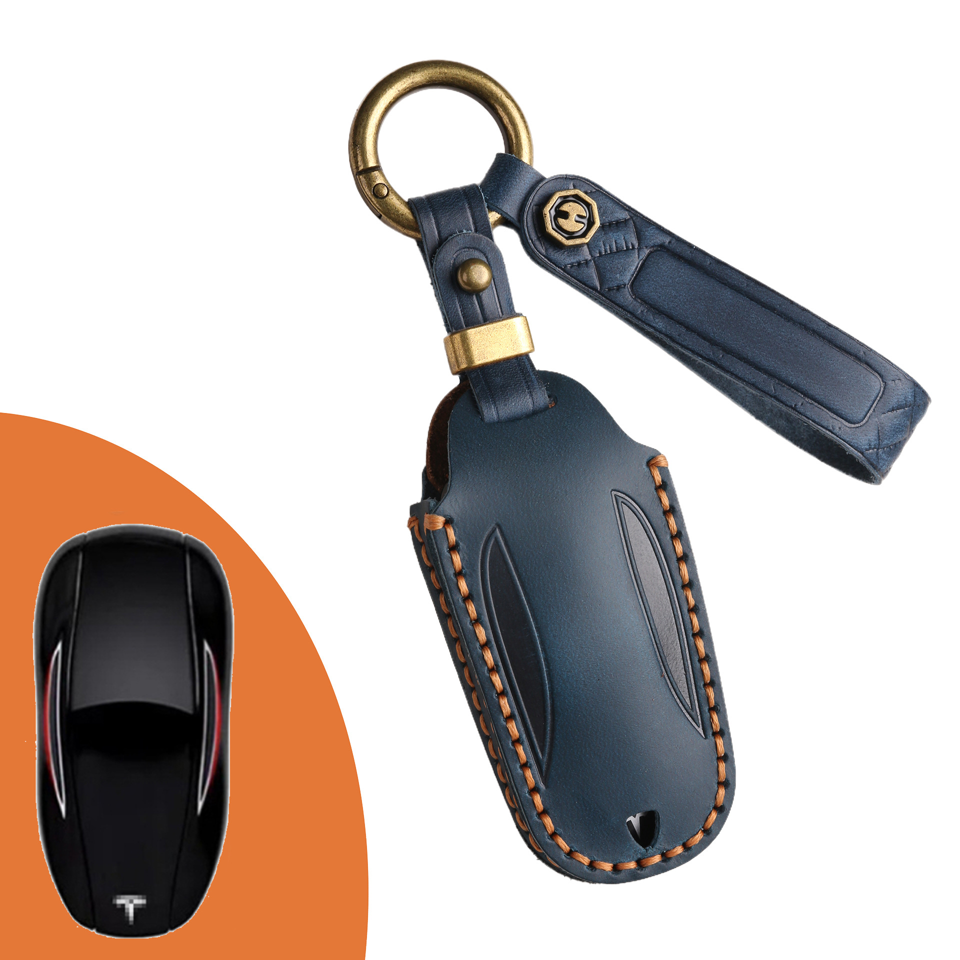 Key Fob Cover For Tesla,Crazy Horse Leather