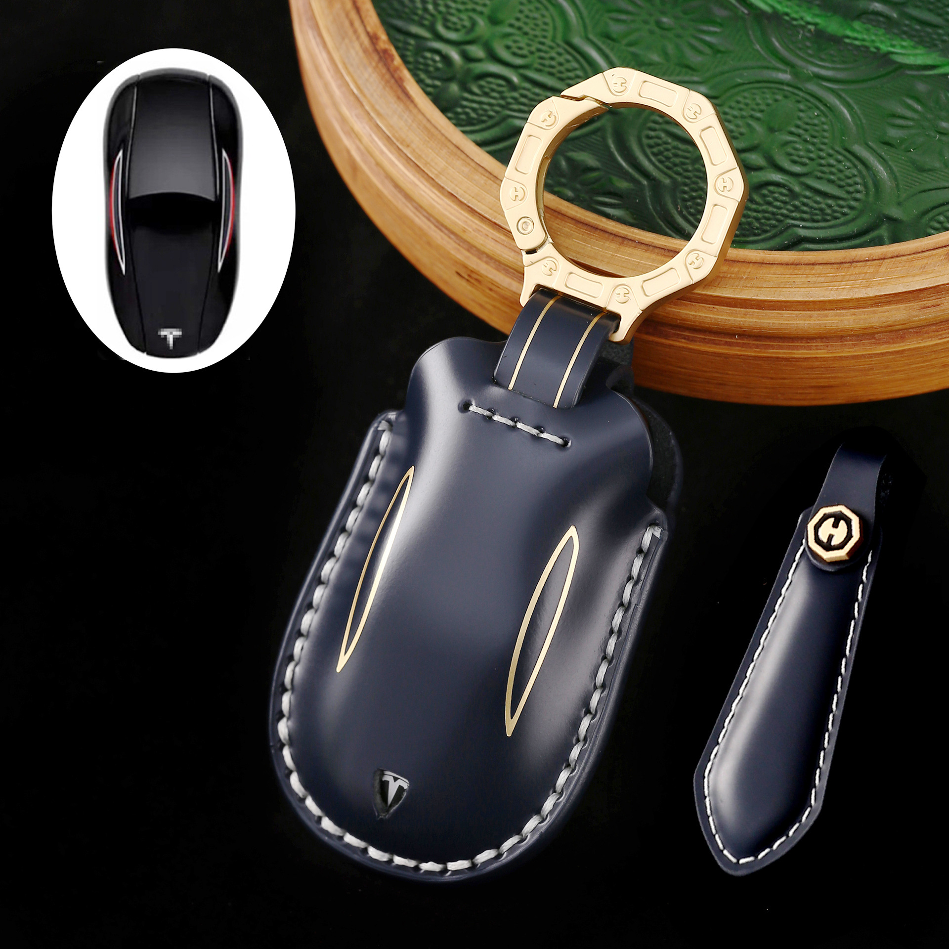 Key Fob Cover For Tesla,Cordovan Leather