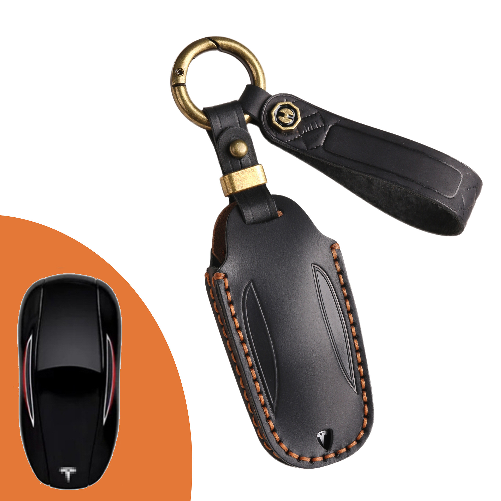Key Fob Cover For Tesla,Crazy Horse Leather