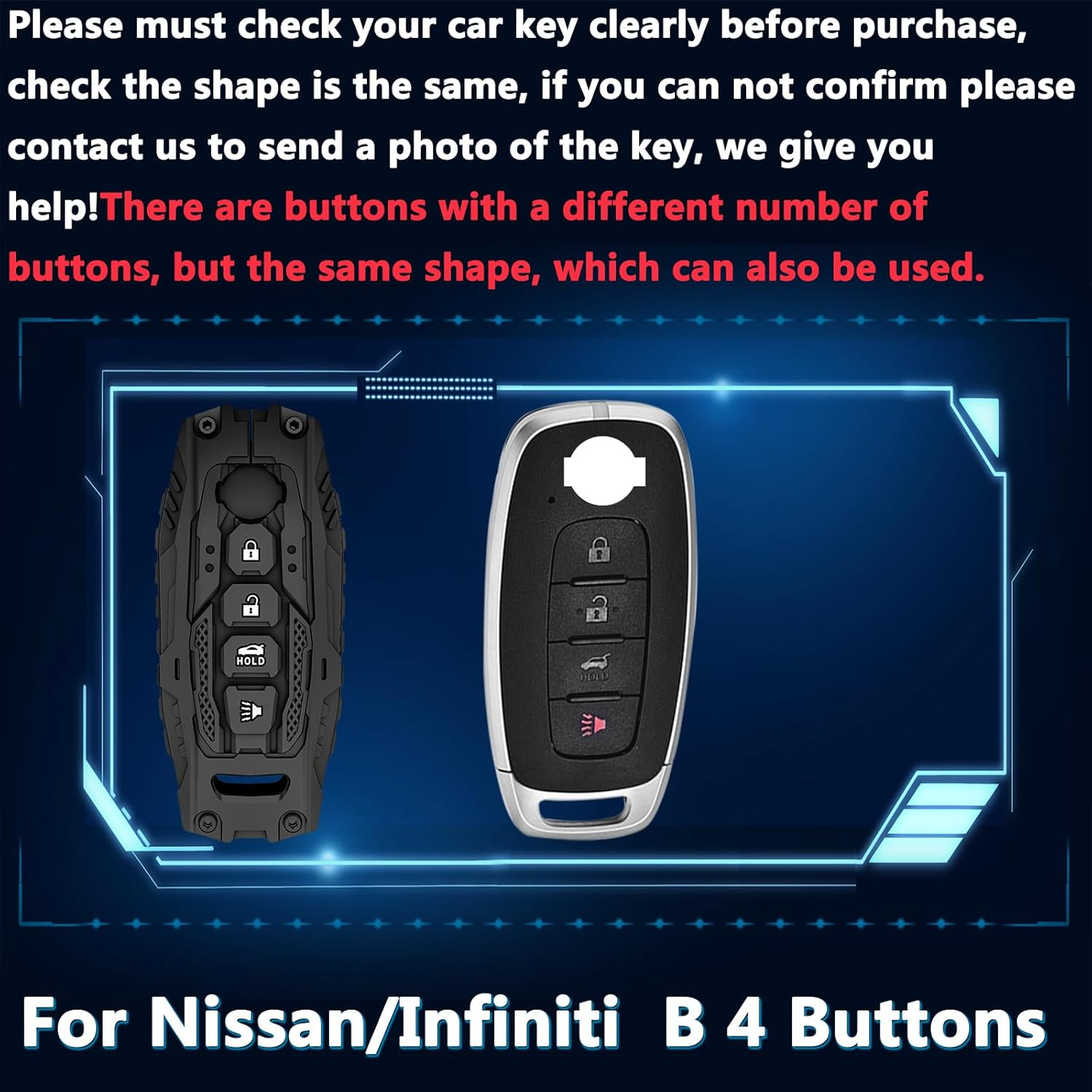 Key Fob Cover For Nissan Rogue,Metal-Mecha
