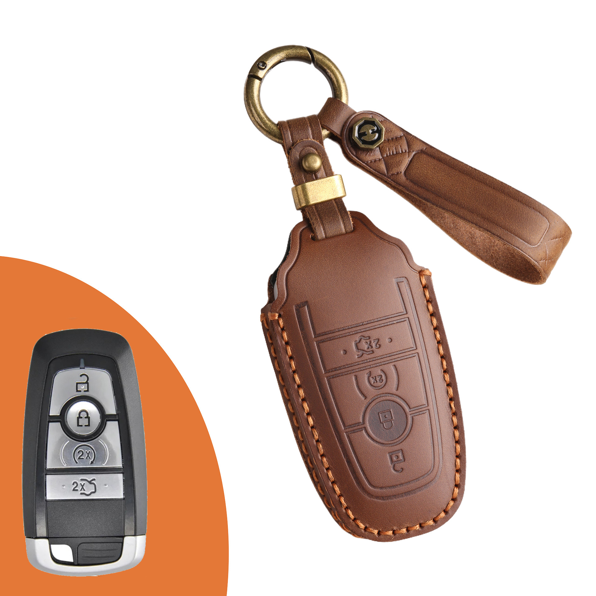 Key Fob Cover For Ford,Crazy Horse Leather